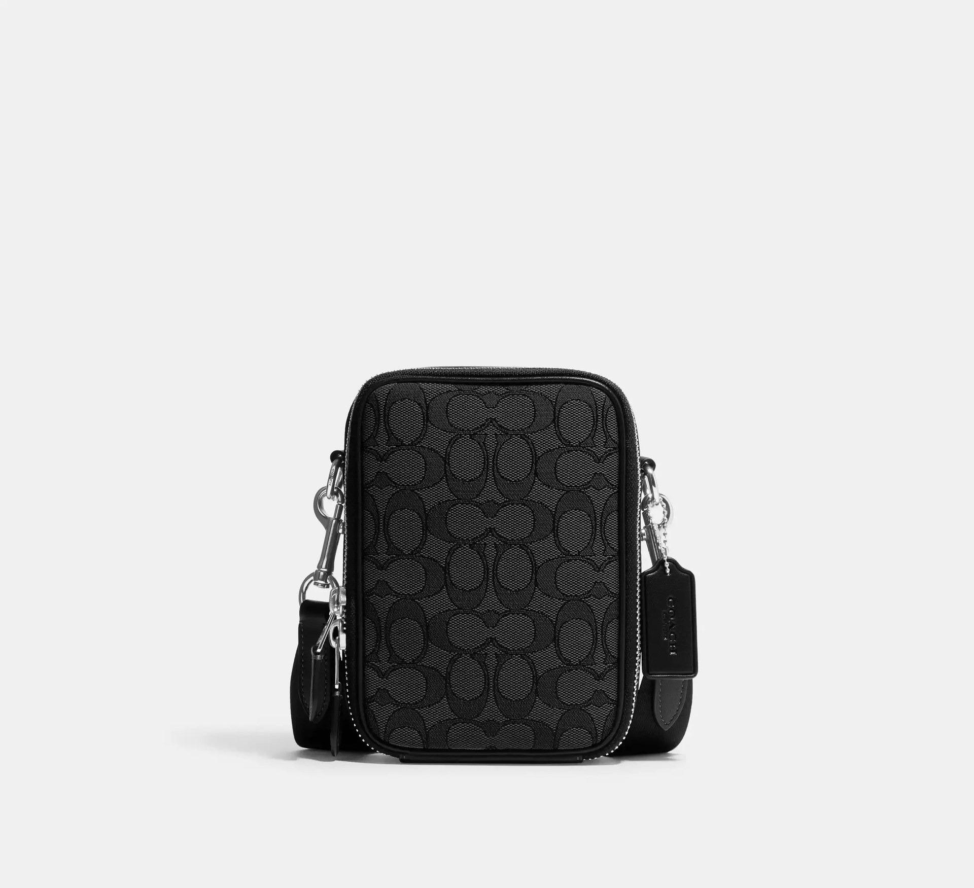 Coach Stanton Crossbody Bag In Signature Jacquard – Silver/Charcoal/Black - Mind Türkiye