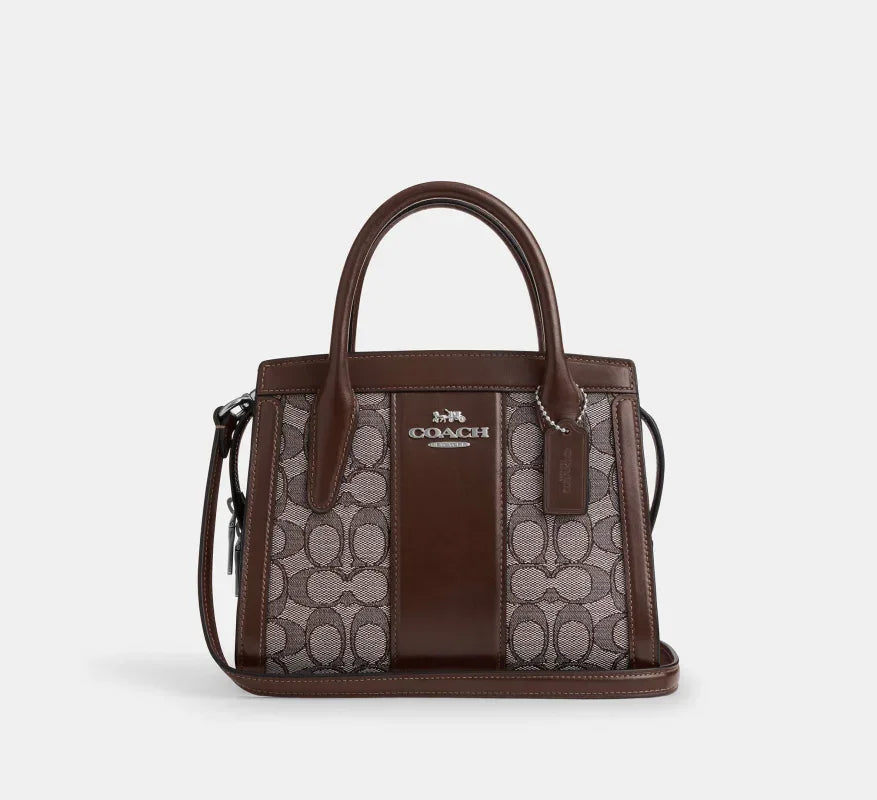 Coach Andrea Carryall Bag In Signature Jacquard Silver/Oak/Maple - Mind Türkiye