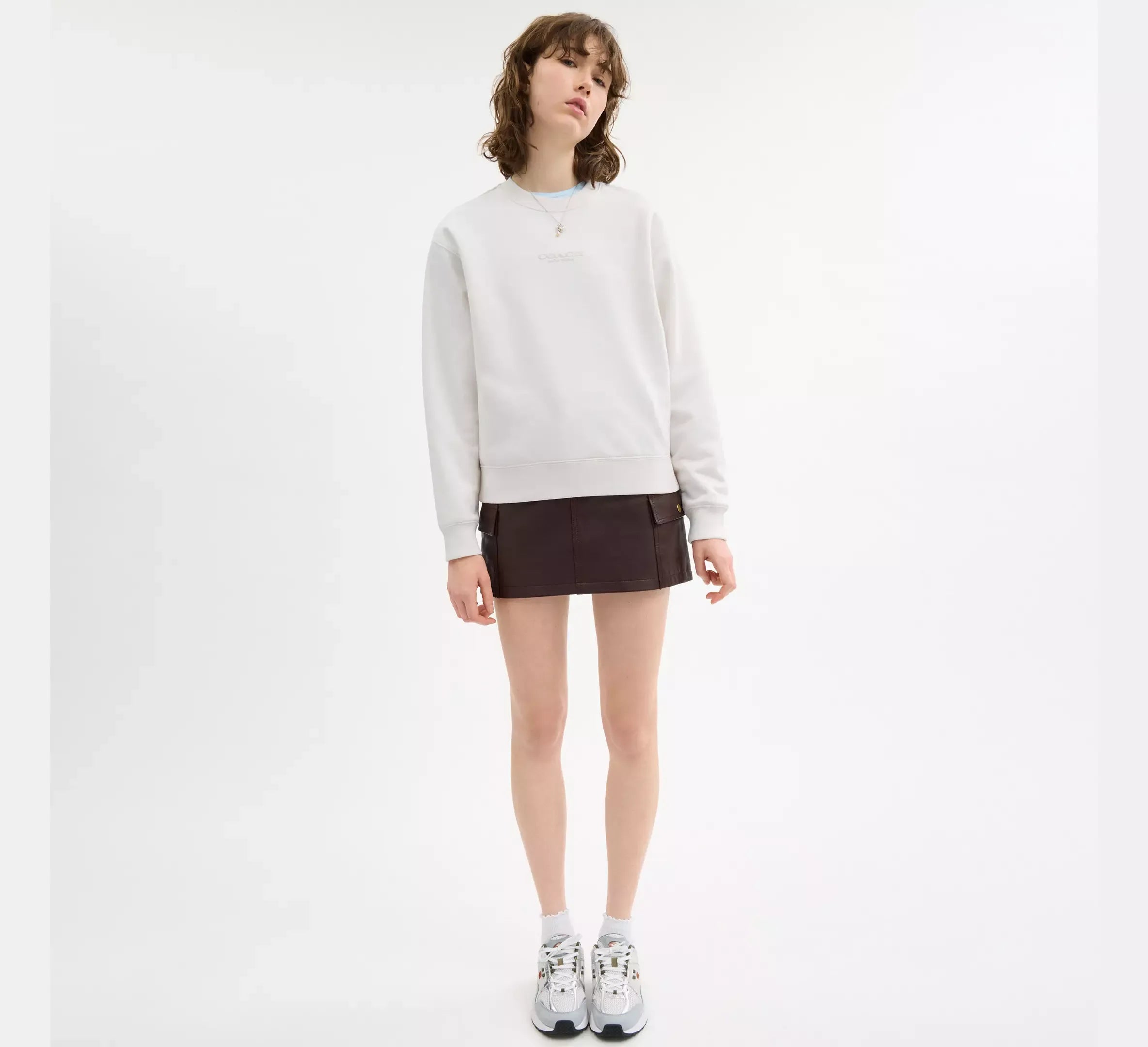 Coach Crewneck – White - Mind Türkiye