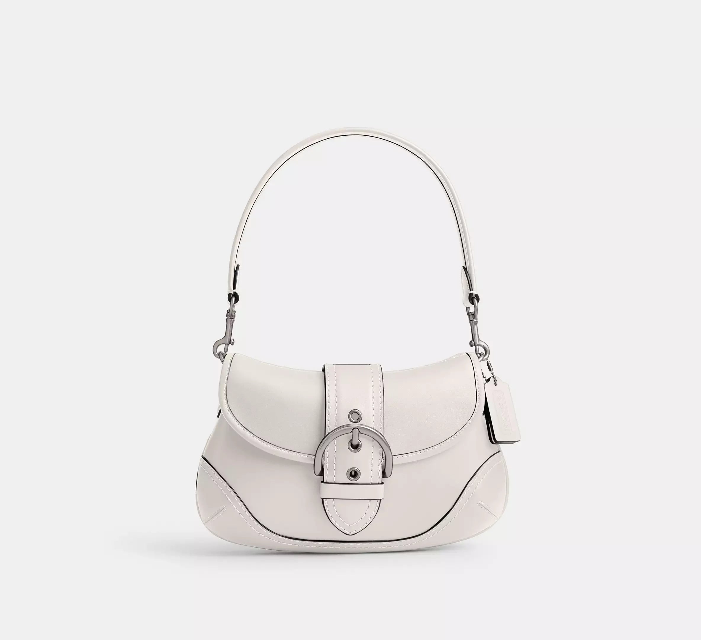 Coach Soho Flap Bag In Regenerative Leather SEZON – Silver/Chalk - Mind Türkiye