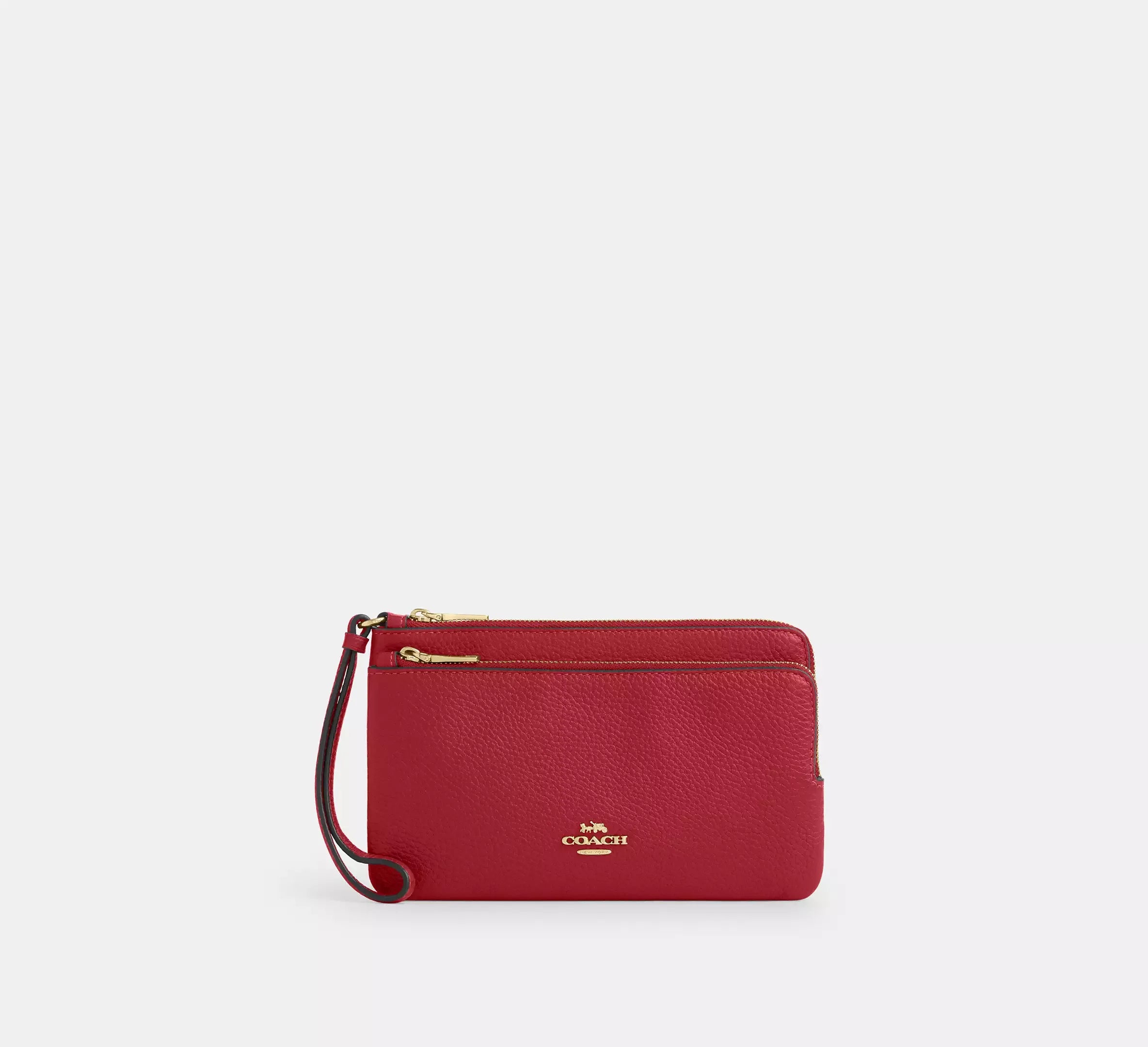 Coach Double Zip Wallet In Signature – Gold/True Red - Mind Türkiye
