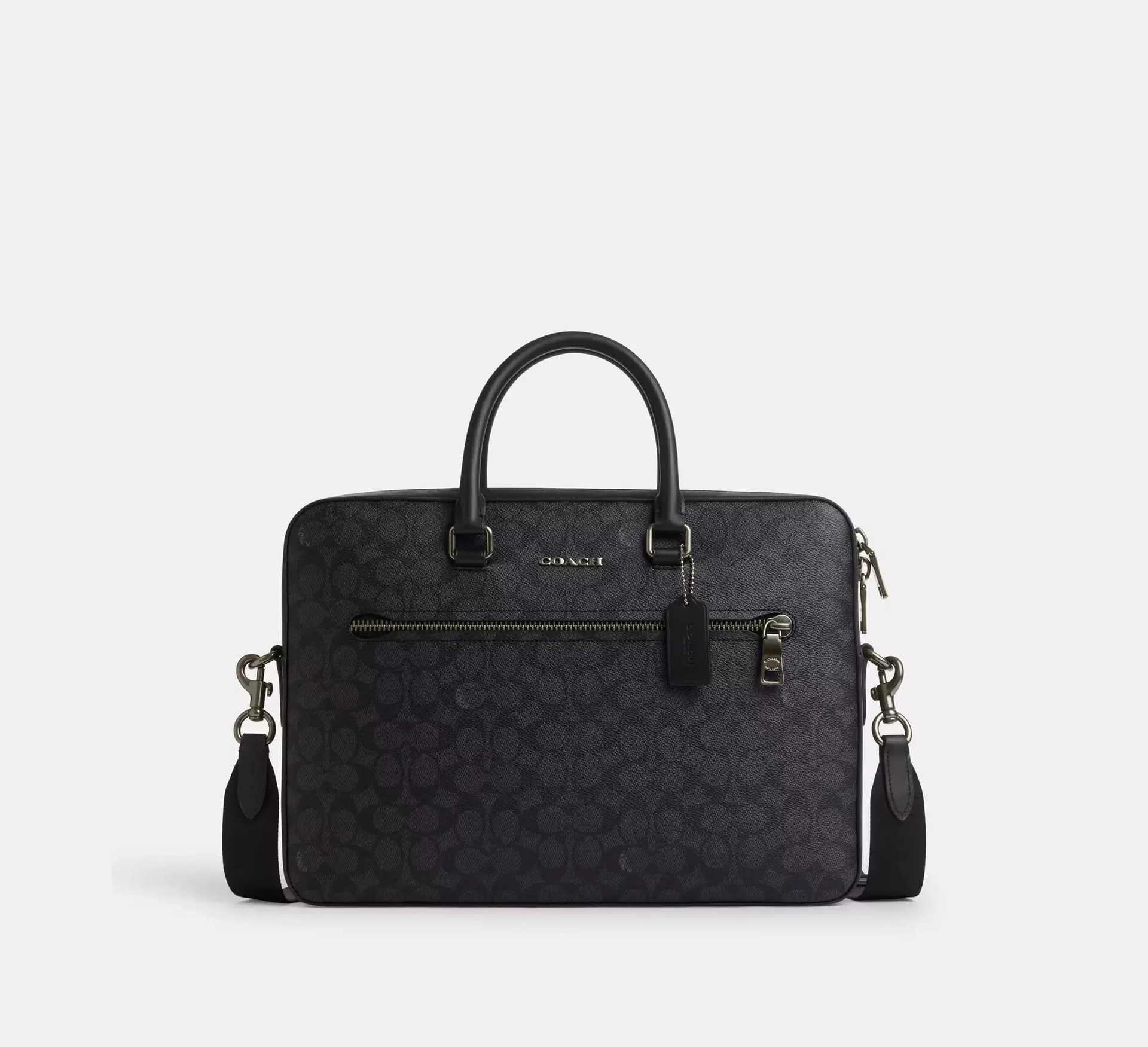 Coach Ethan Slim Brief In Signature – Gunmetal/Charcoal/Black - Mind Türkiye