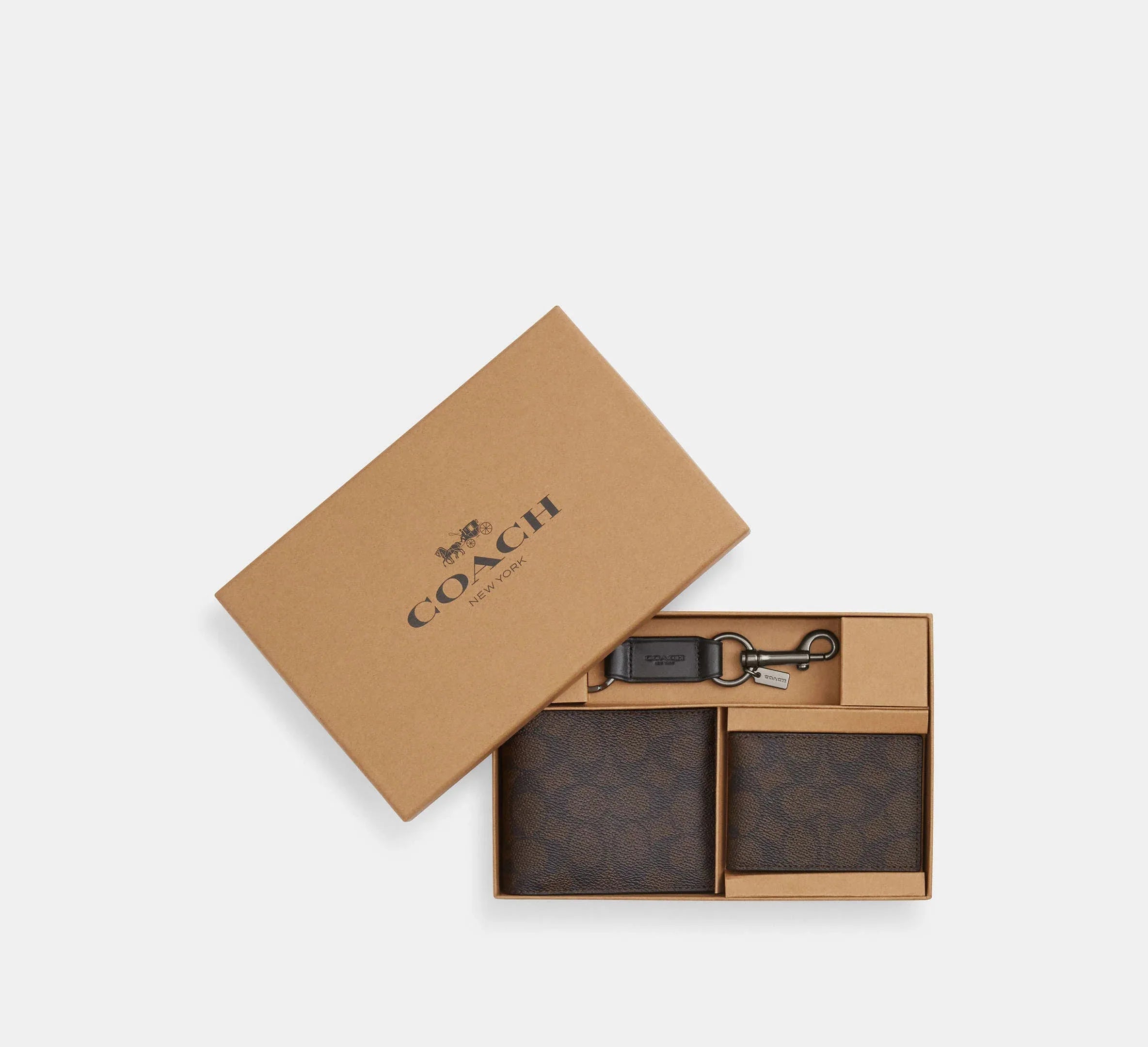 Coach 3 In 1 Wallet Gift Set In Signature Qb/Walnut/Black - Mind Türkiye
