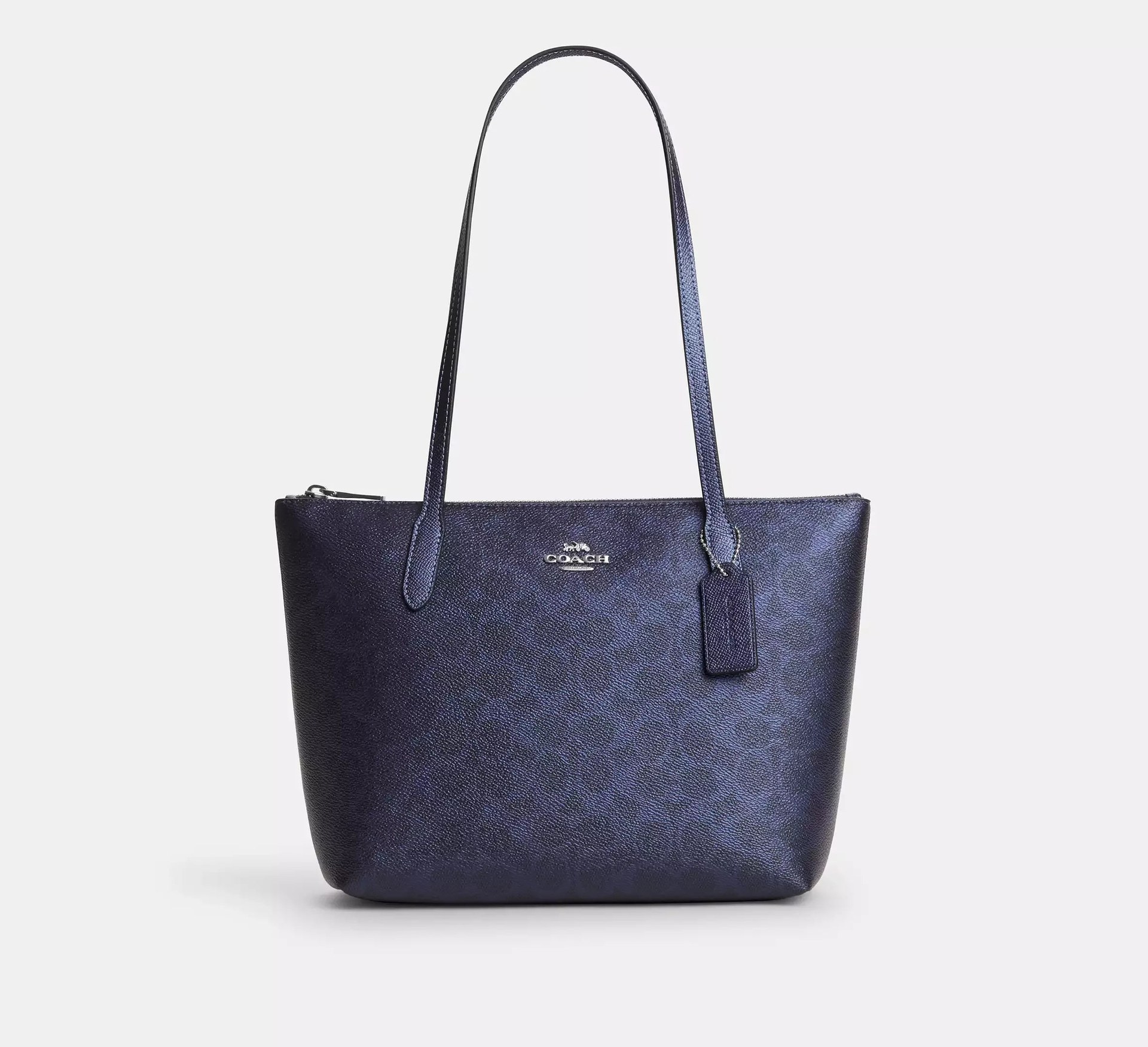 Coach Fiona Zip Tote Bag In Signature – Sv/Blue/Navy - Mind Türkiye