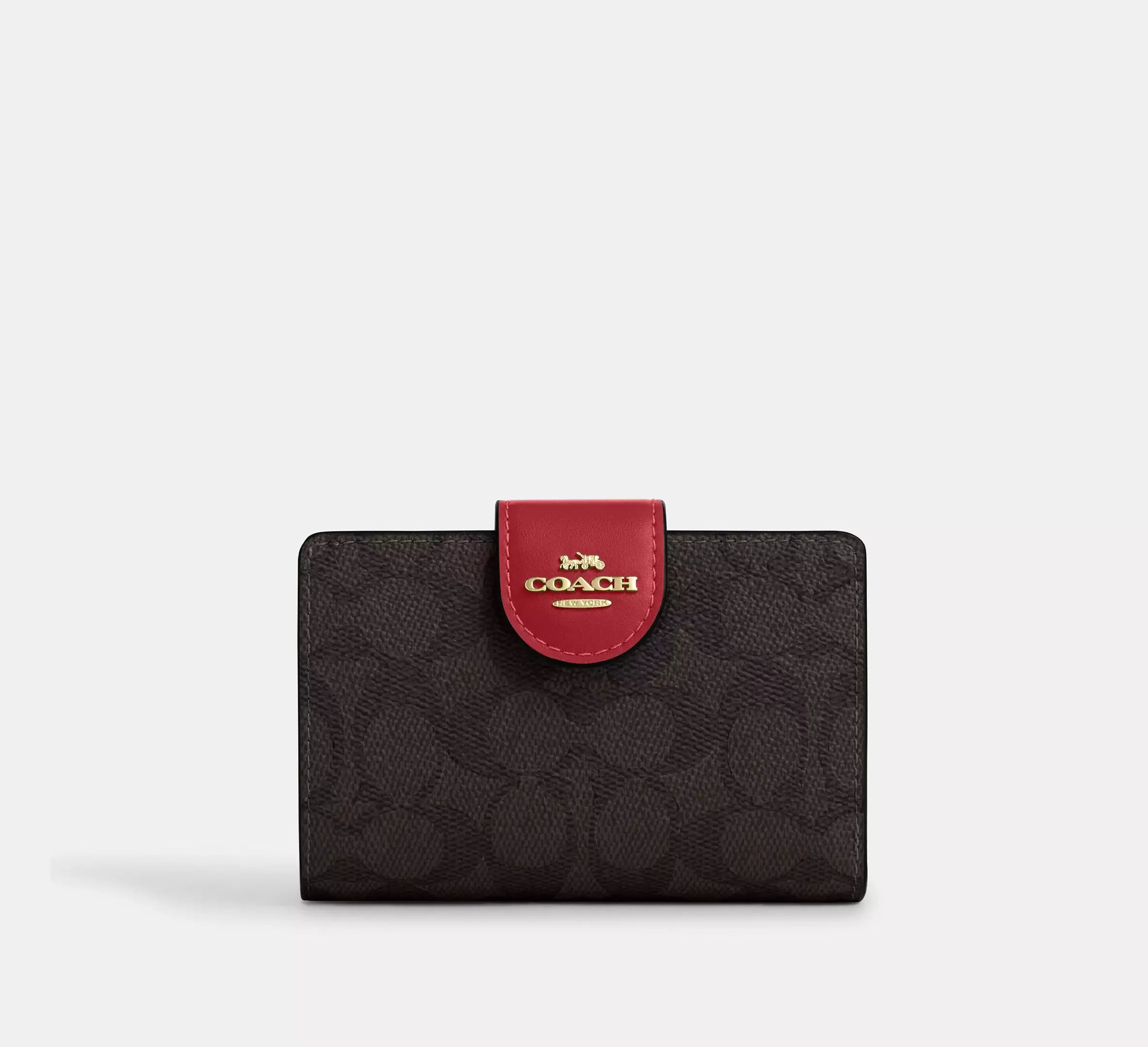 Coach Medium Corner Zip Wallet In Signature – Gold - Mind Türkiye