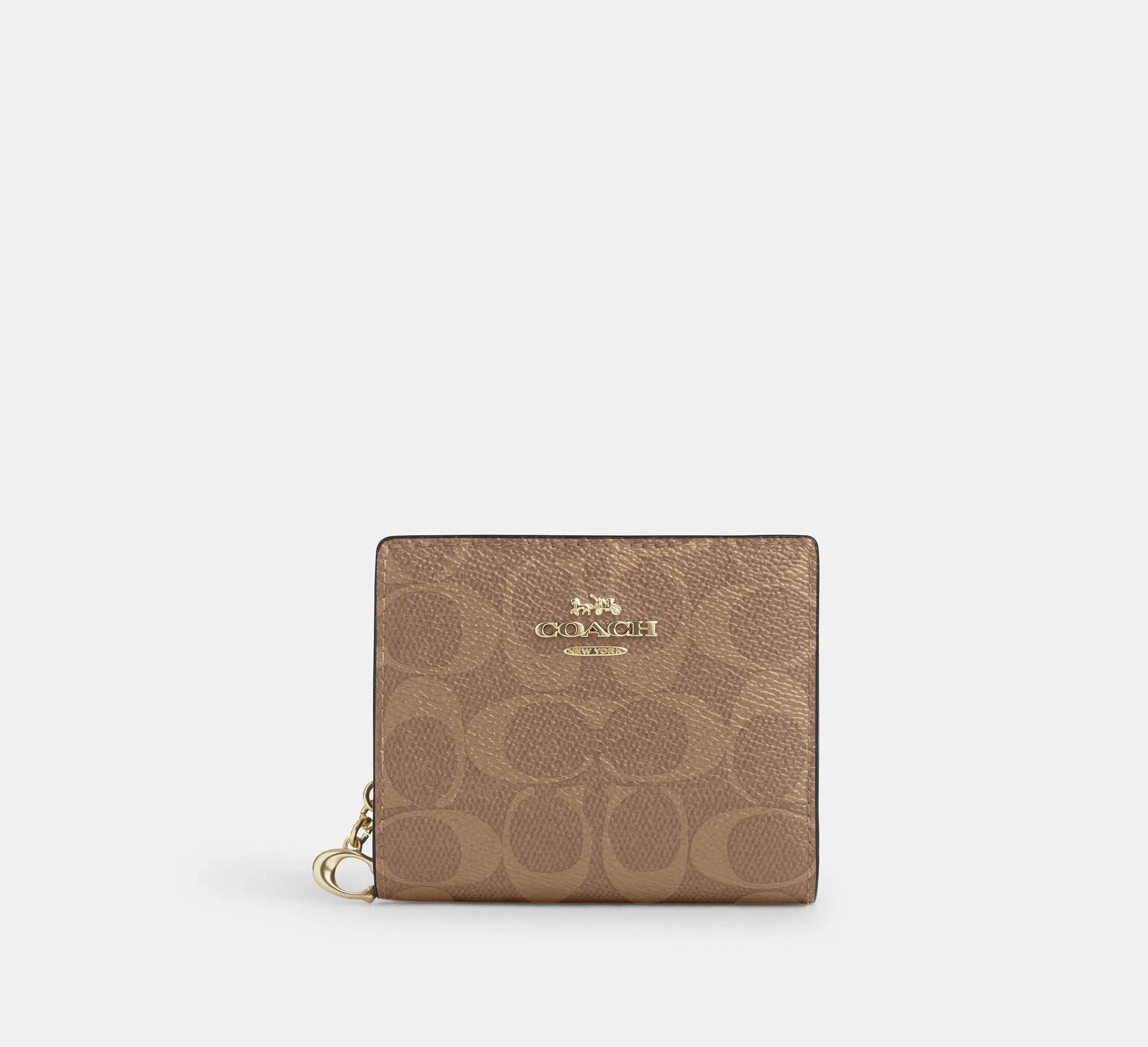 Coach Snap Wallet In Signature – Gold/Tan/Brown - Mind Türkiye