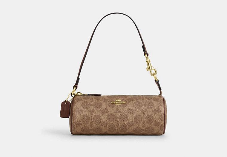 Coach Nolita Barrel Bag In Signature – Gold/Tan/Brown - Mind Türkiye