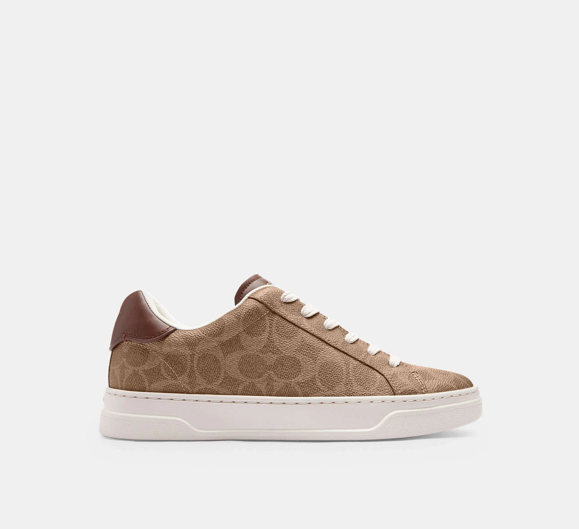 Coach Women’s High Line Sneaker In Signature – Brown Khaki - Mind Türkiye