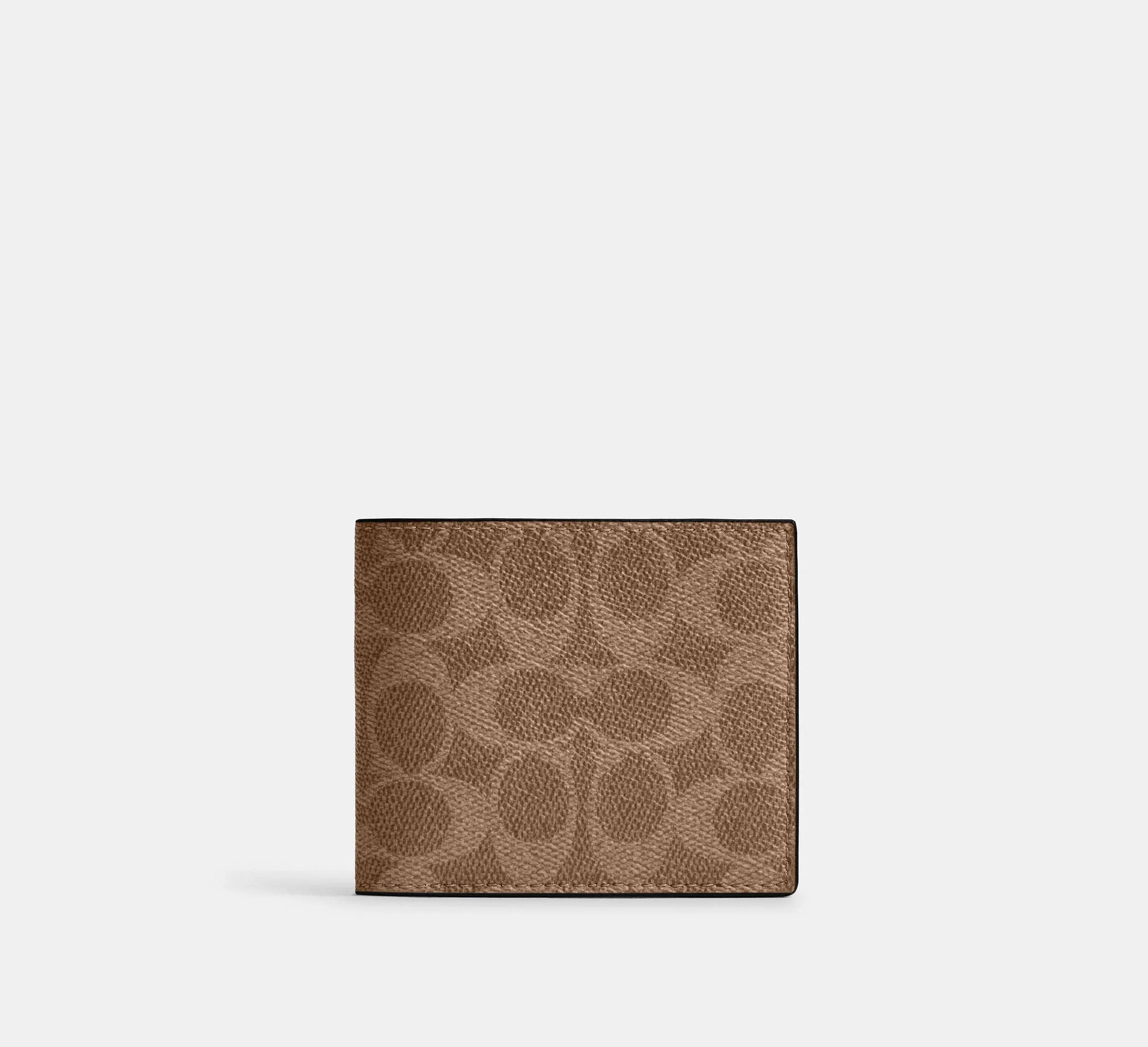 Coach Billfold Wallet In Signature Canvas-Tan/Black - Mind Türkiye