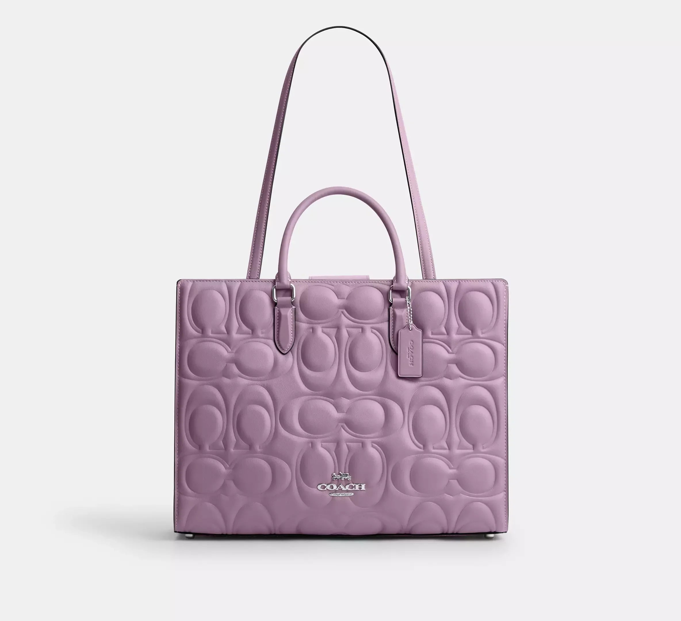 Coach Maggie Tote Bag In Signature Leather – Silver - Mind Türkiye