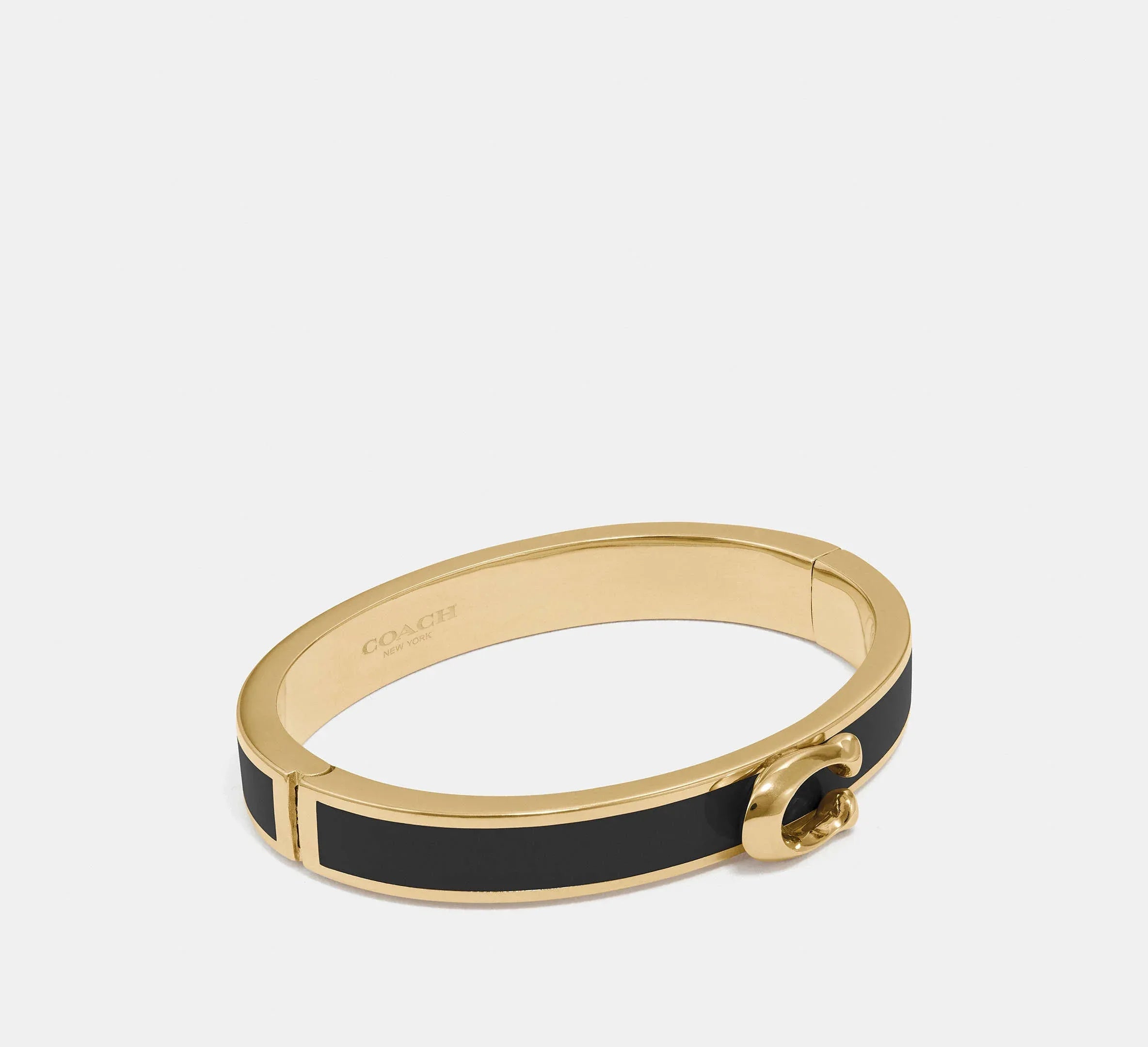 Coach Signature Push Hinged Bangle Gold/ Black - Mind Türkiye