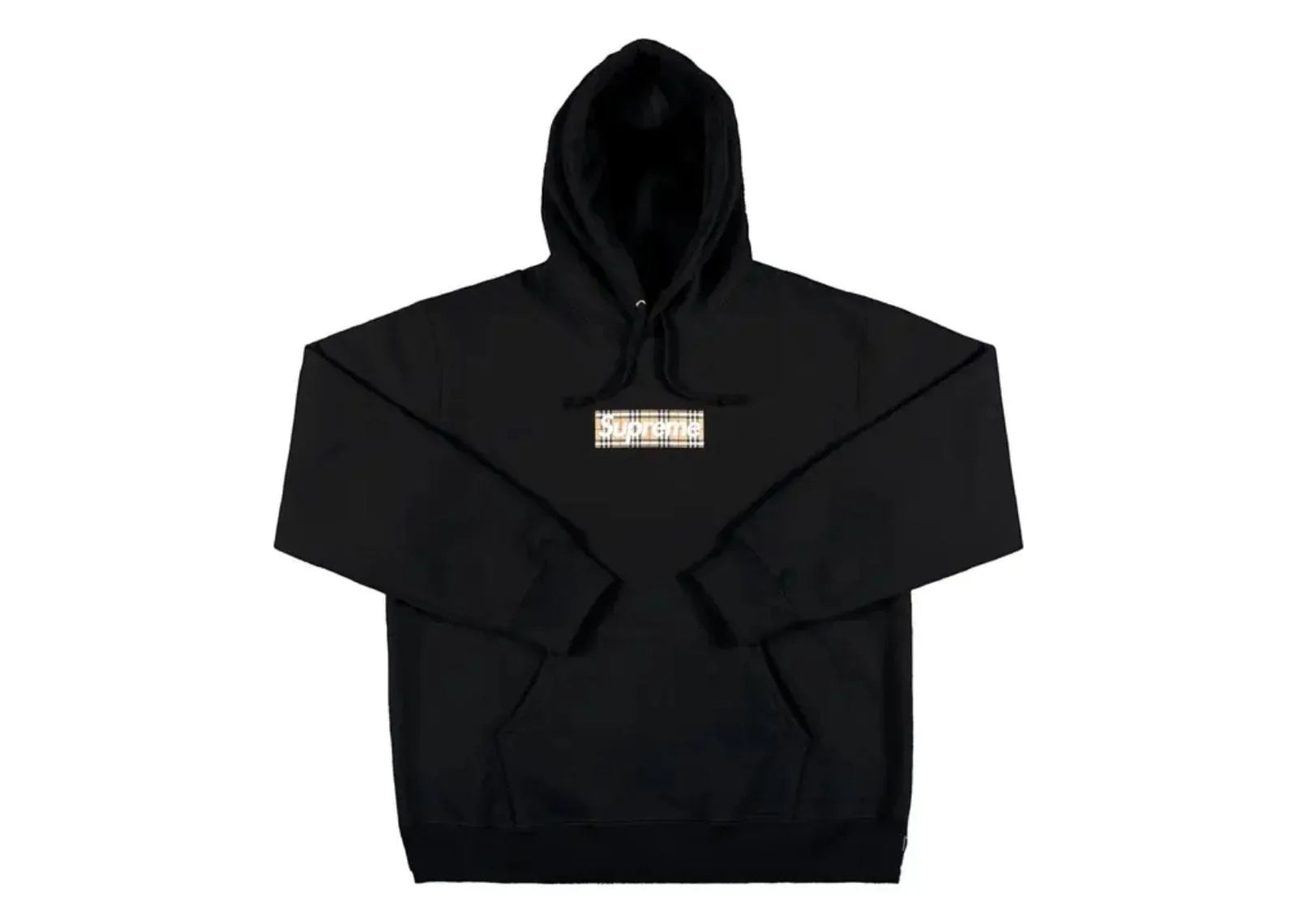 Supreme Burberry Box Logo Hooded Sweatshirt Black - Mind Türkiye