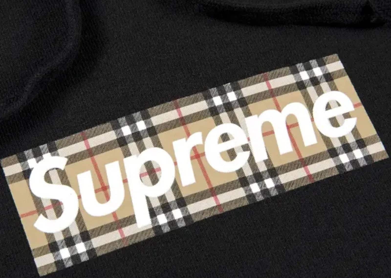 Supreme Burberry Box Logo Hooded Sweatshirt Black - Mind Türkiye