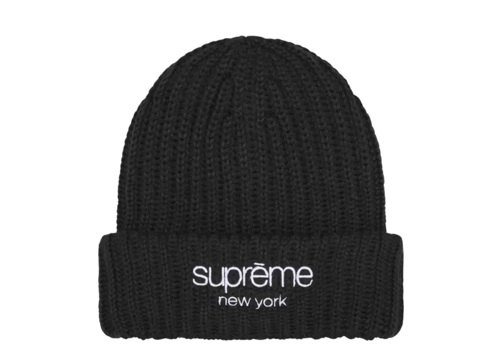 Supreme Chunky Rib Classic Logo Beanie Black - Mind Türkiye