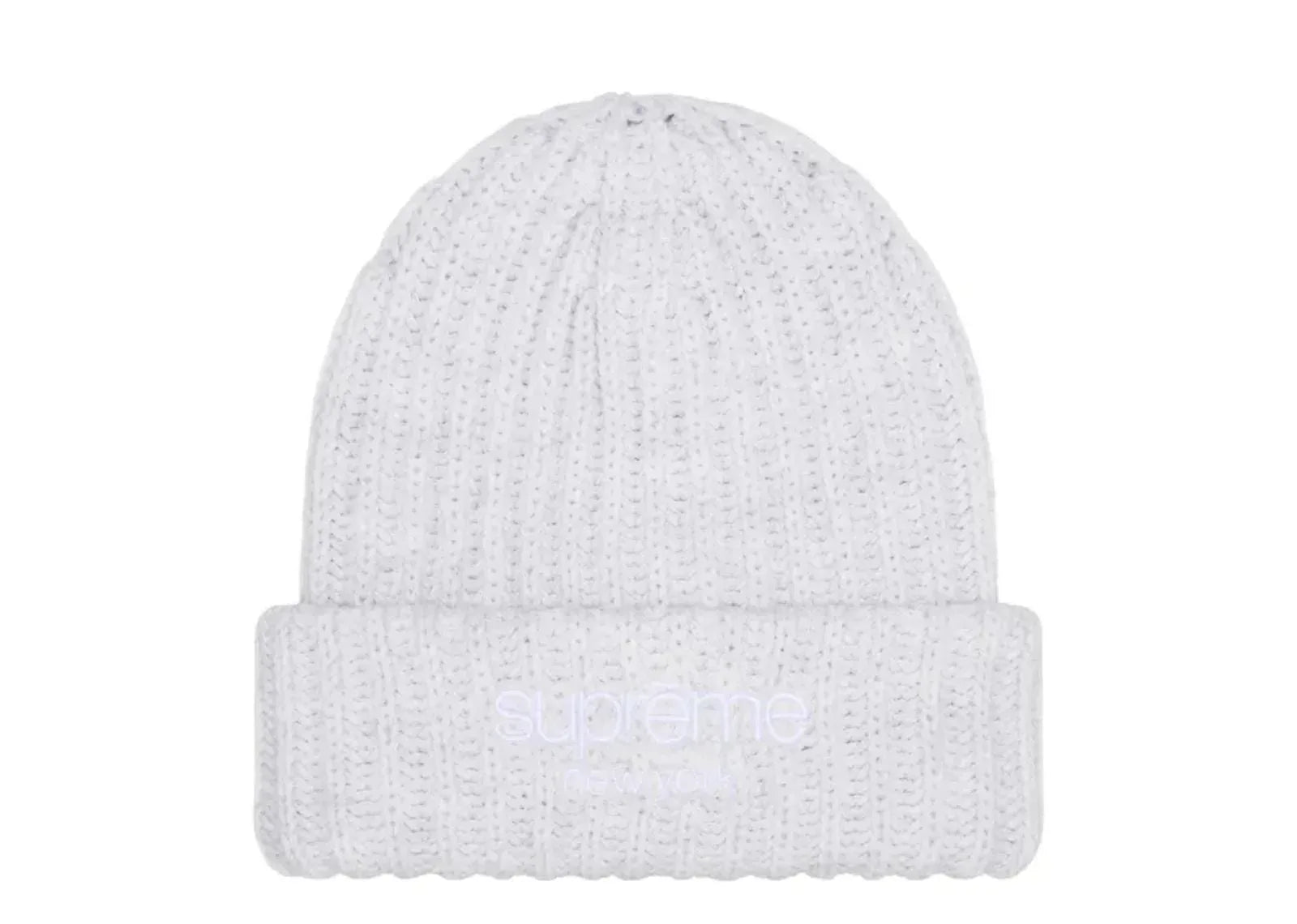 Supreme Chunky Rib Classic Logo Beanie White - Mind Türkiye