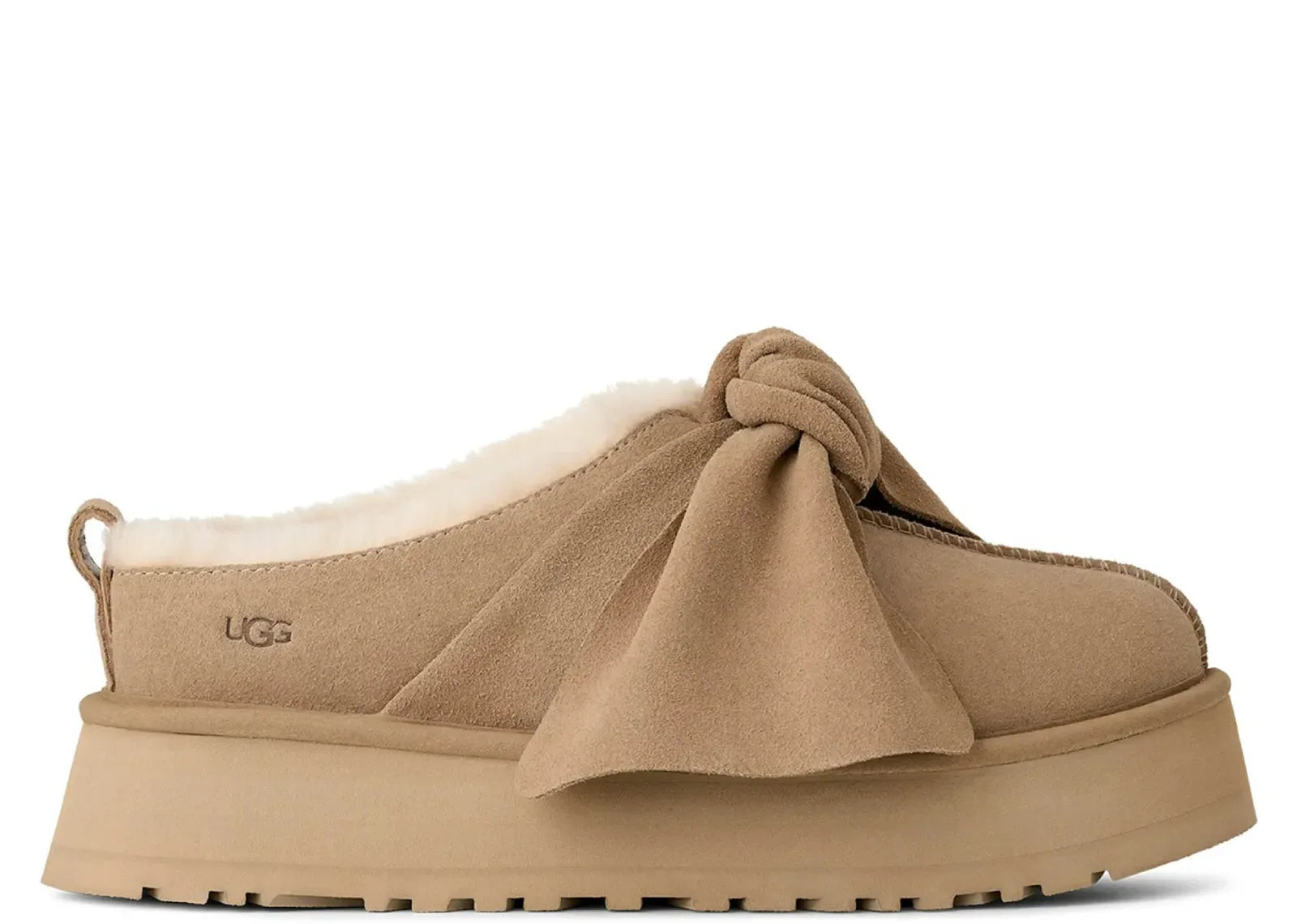 Ugg Platform Slip-On Bow Slipper Sand