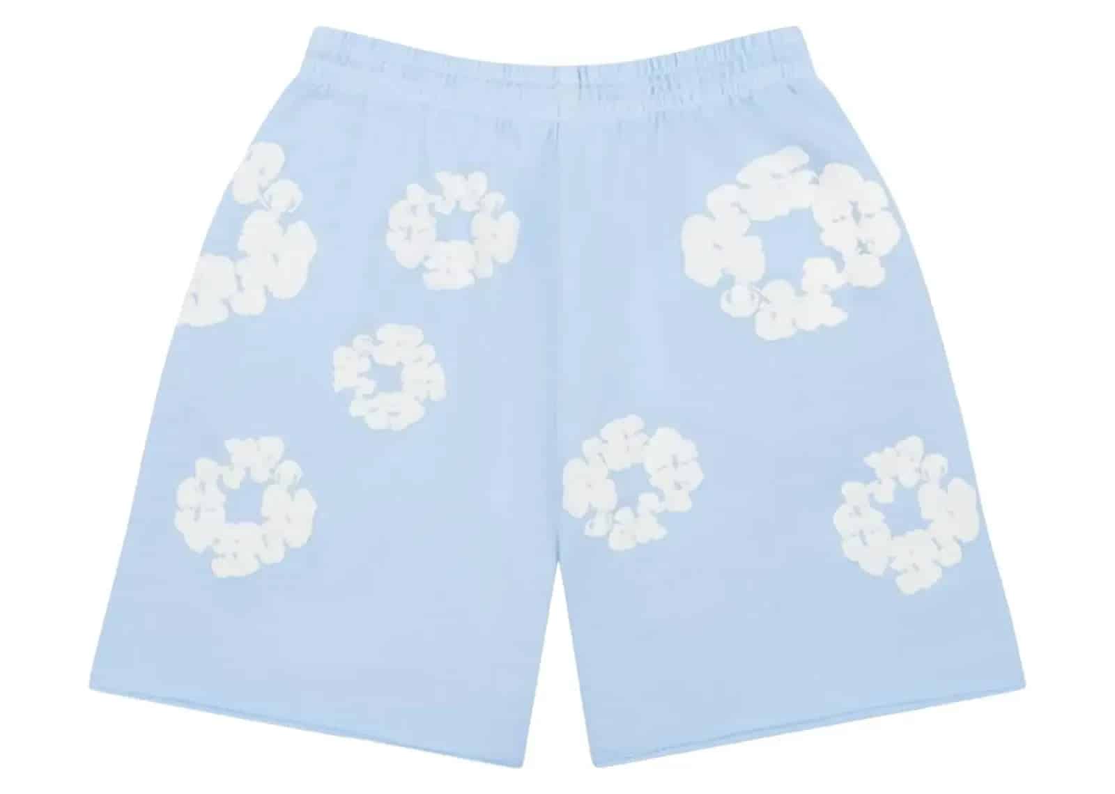Denim Tears The Cotton Wreath Sweatshorts Powder Blue - Mind Türkiye