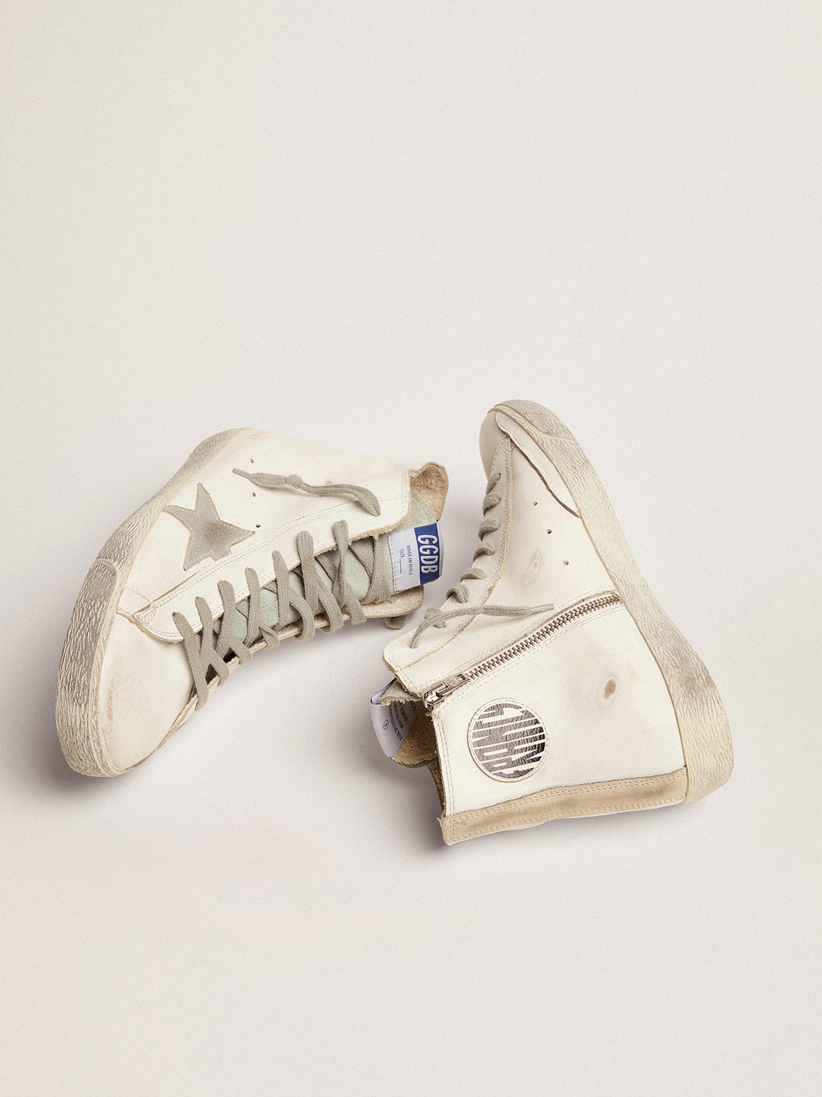 Golden Goose Men’s Francy In Leather With Silver Suede Star - Mind Türkiye