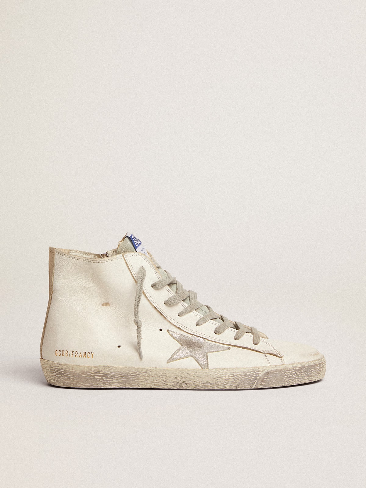 Golden Goose Men’s Francy In Leather With Silver Suede Star - Mind Türkiye