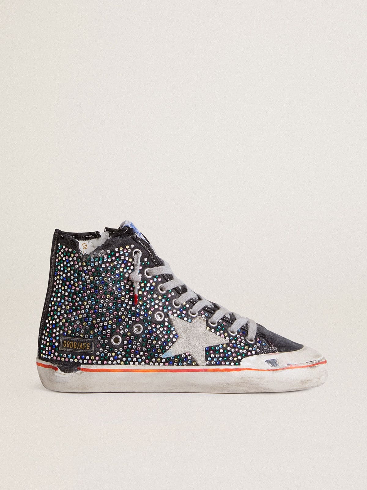Golden Goose Men’s Francy Penstar Lab In Black Canvas With Multicolor Rhinestones - Mind Türkiye