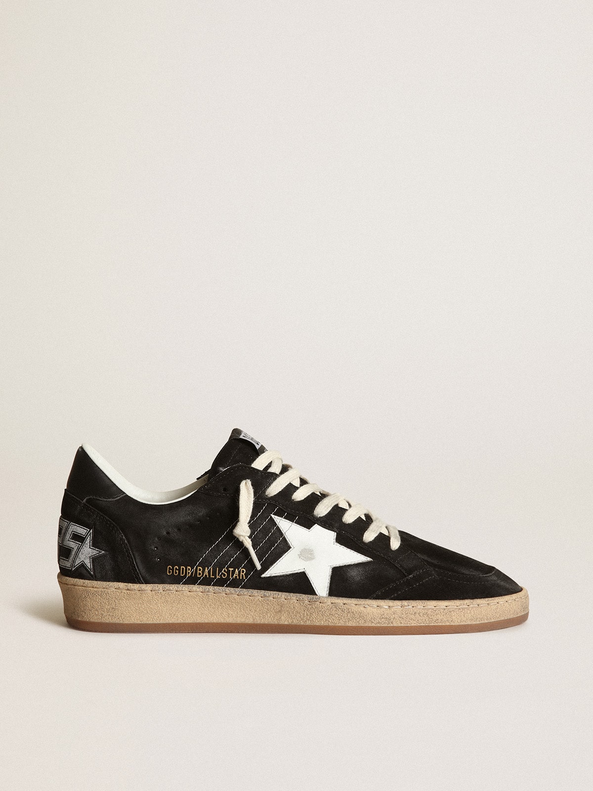 Golden Goose Men’s Ball Star In Black Suede With White Leather Star