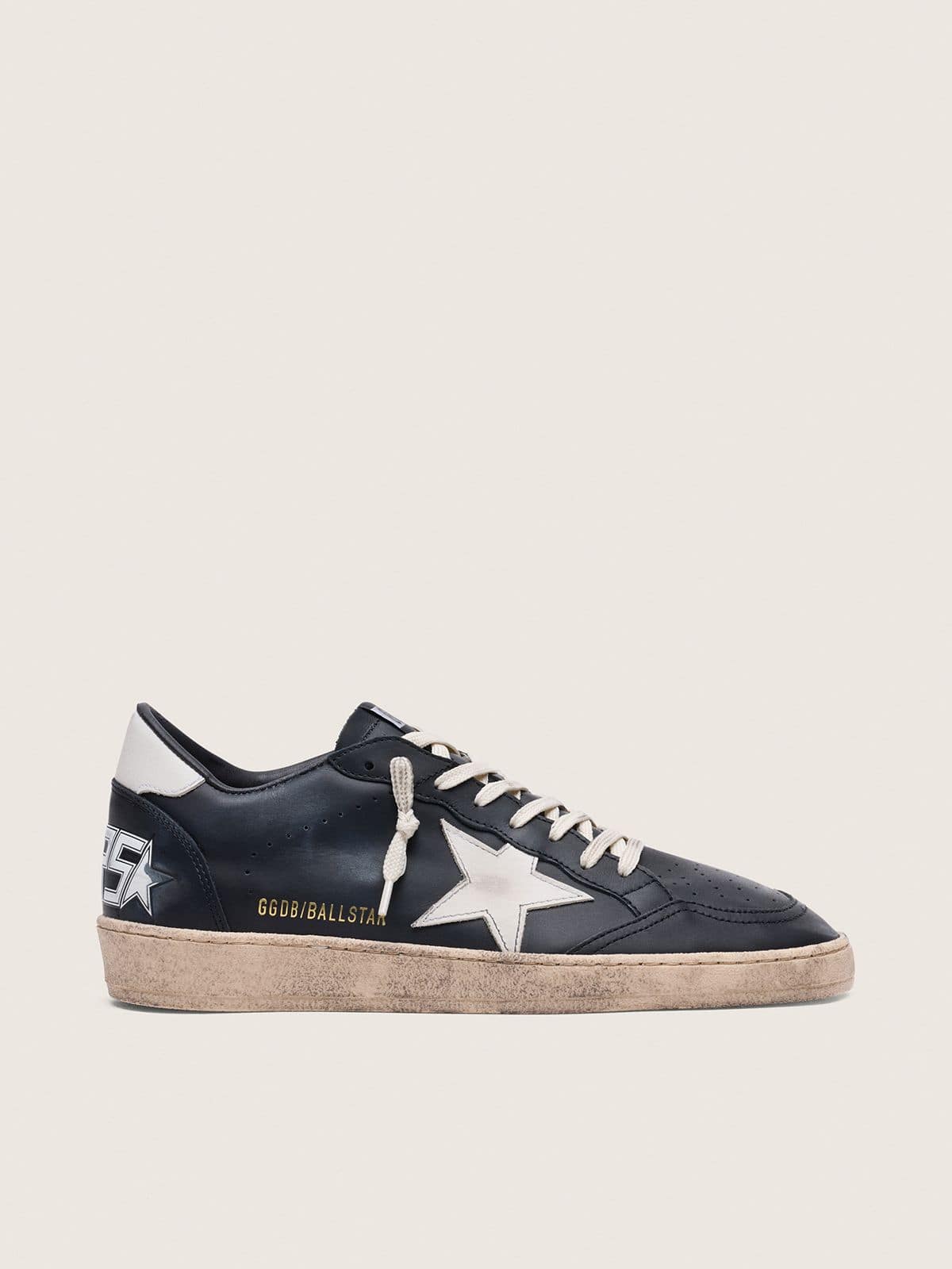 Golden Goose Men’s Ball Star In Black Nappa With White Leather Star And Heel Tab