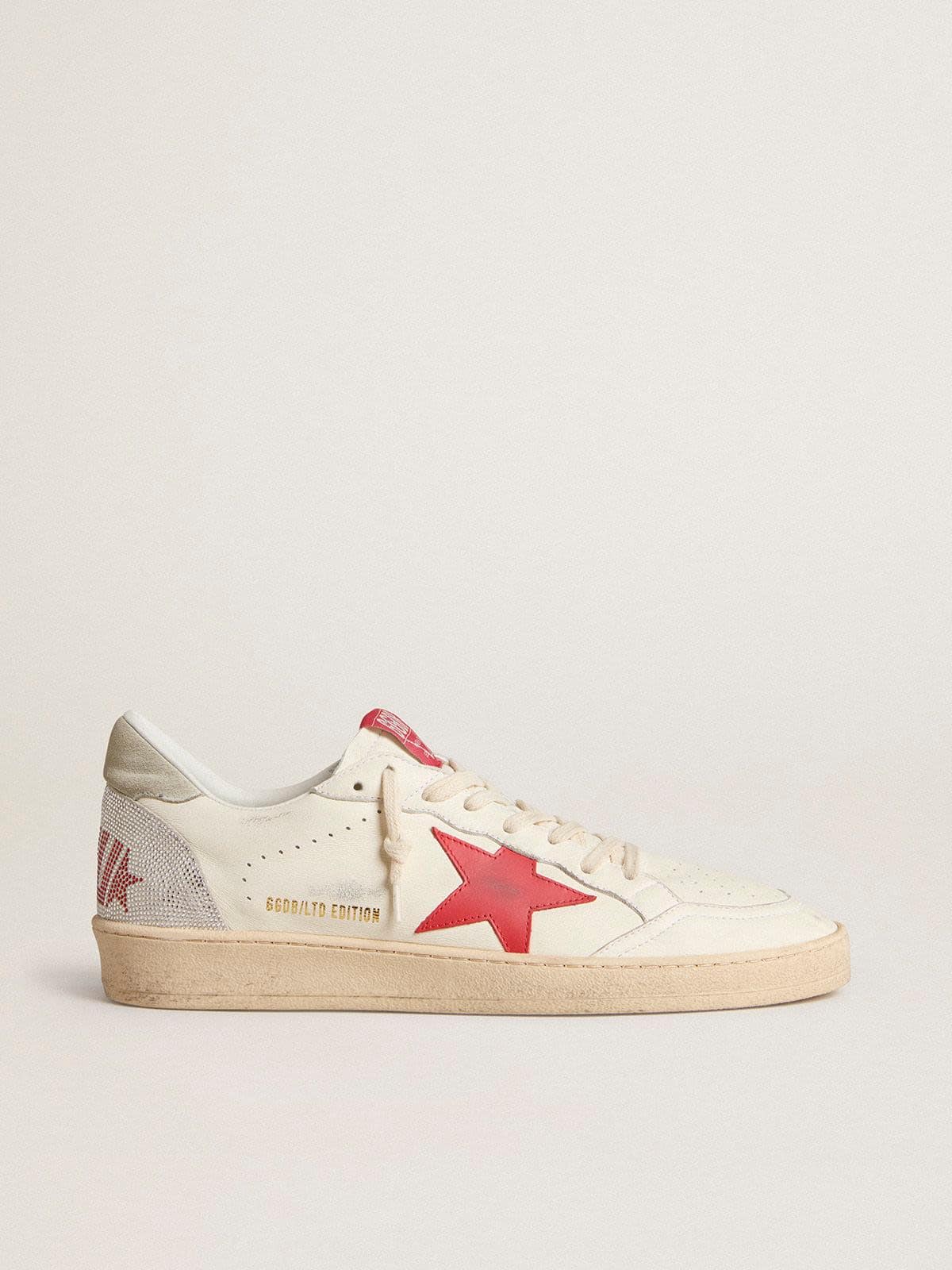 Golden Goose Valentine’s Day Men’s Ball Star With Red Leather Star And Red Swarovski Lettering