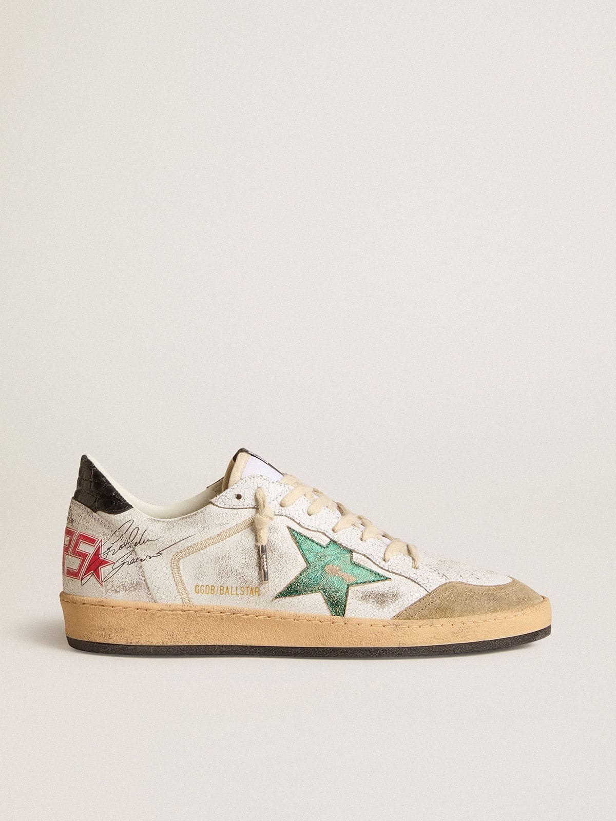 Golden Goose Men’s Ball Star With Metallic Leather Star And Gray Leather Heel Tab