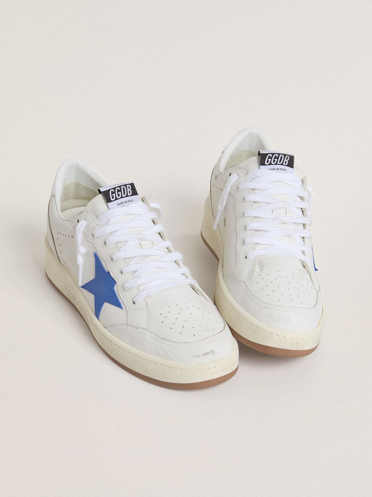 Golden Goose Ball Star With Light Blue Leather Star And Silver Foiled Leather Heel Tab - Mind Türkiye