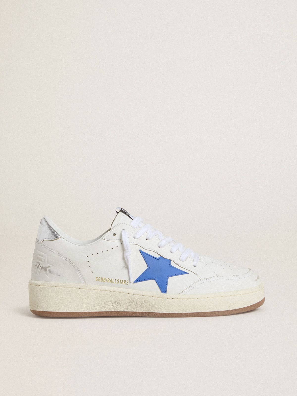 Golden Goose Ball Star With Light Blue Leather Star And Silver Foiled Leather Heel Tab - Mind Türkiye