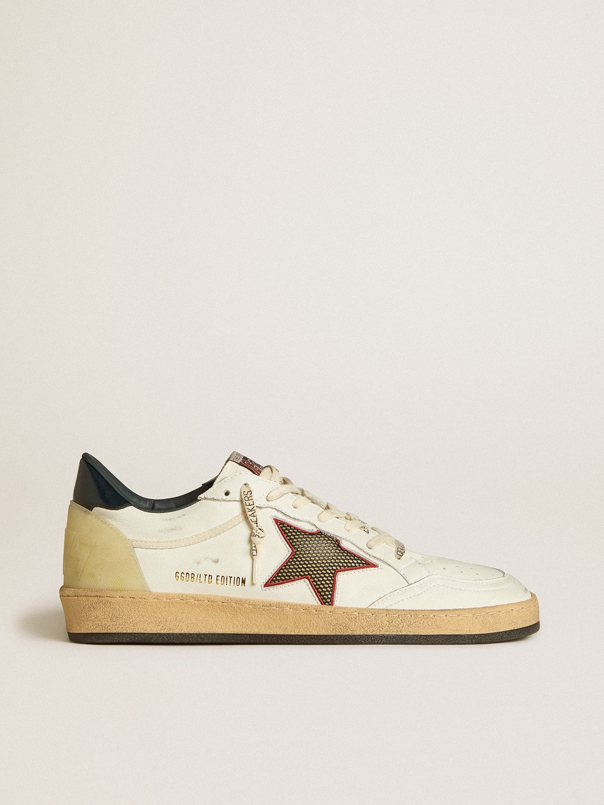 Golden Goose Men’s Ball Star LTD With Mesh Star And Midnight Blue Leather Heel Tab - Mind Türkiye