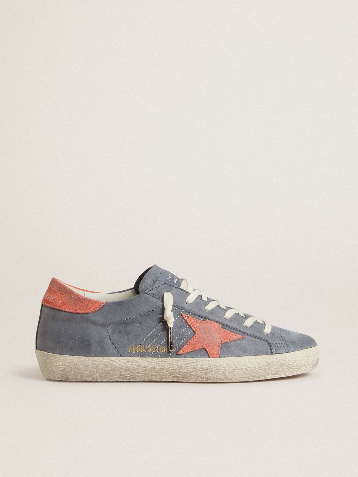 Golden Goose Women’s Super Star In Blue Nubuck With Pink Suede Star And Heel Tab - Mind Türkiye
