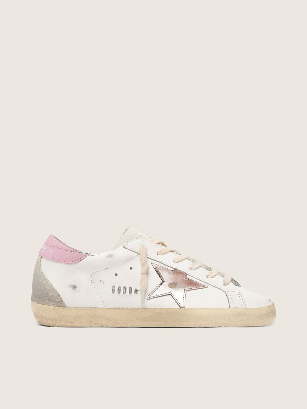 Golden Goose Women’s Super-Star With Silver Leather Star And Pink Heel Tab - Mind Türkiye