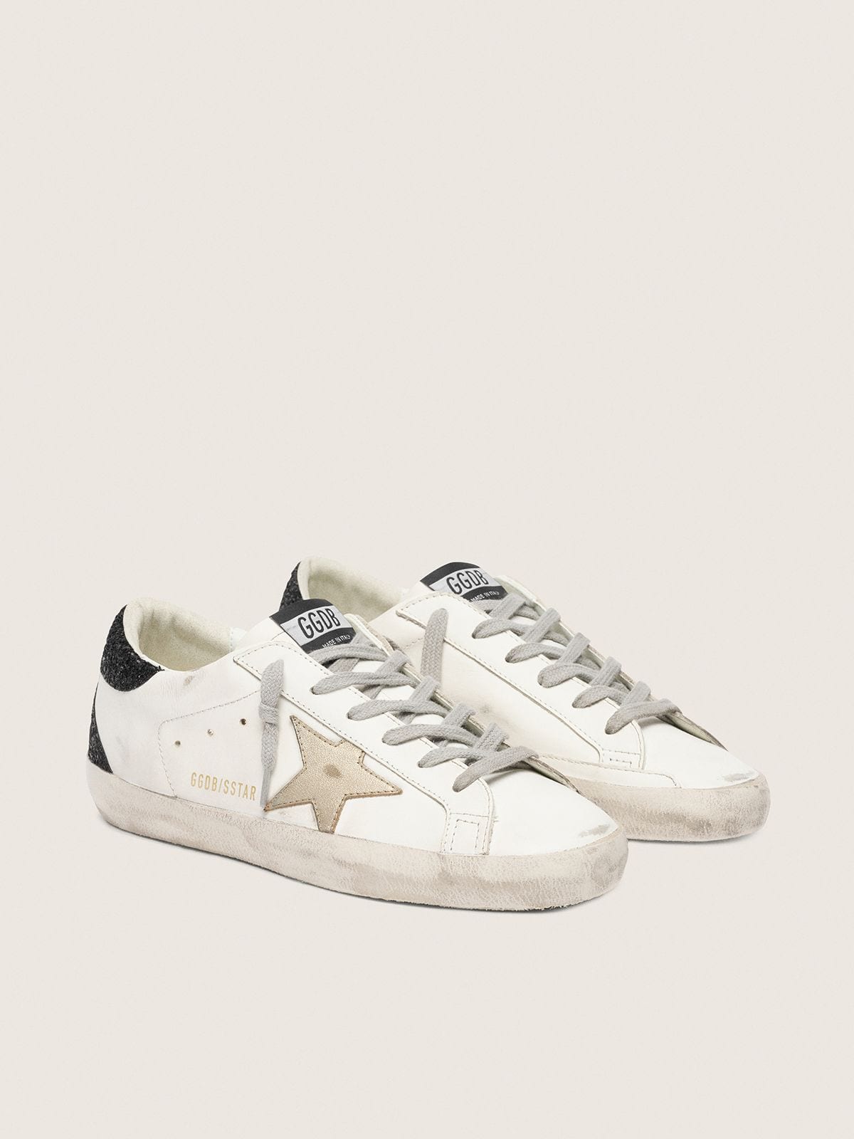 Golden Goose Women’s Super-Star With Gold Star And Black Glitter Heel Tab - Mind Türkiye