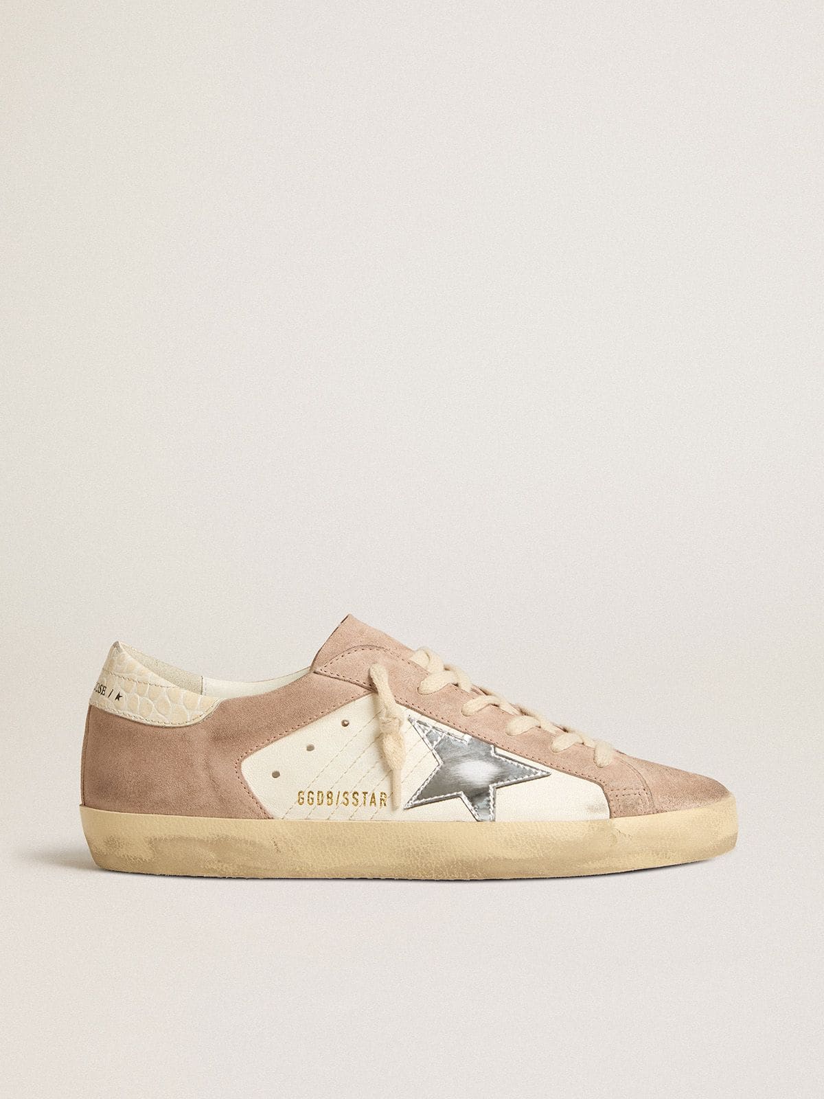 Golden Goose Women’s Super-Star Sneakers In Pink Suede With Silver Metallic Leather Star