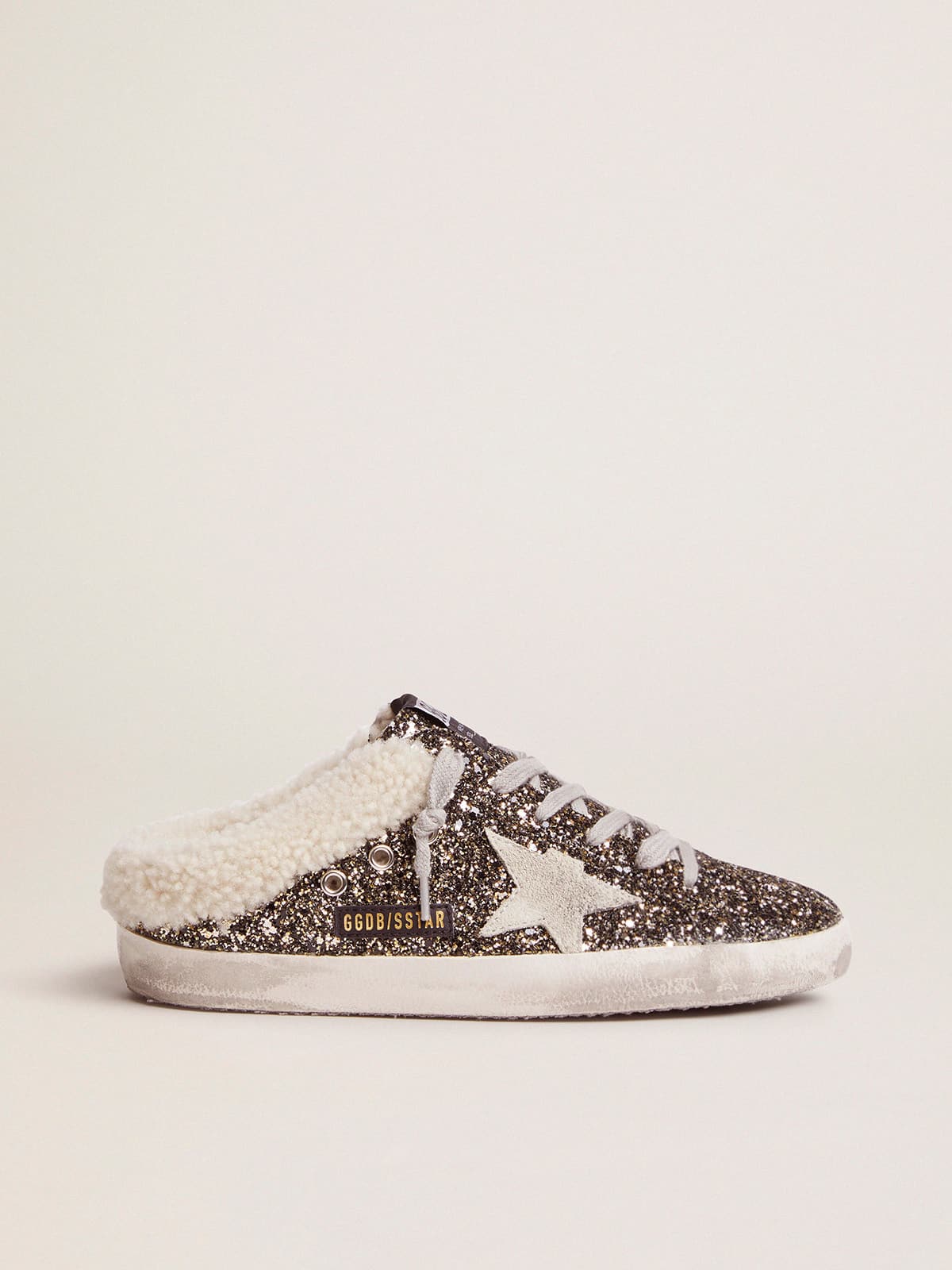 Golden Goose Women’s Super-Star Sabot With Glitter And Shearling Interior - Mind Türkiye