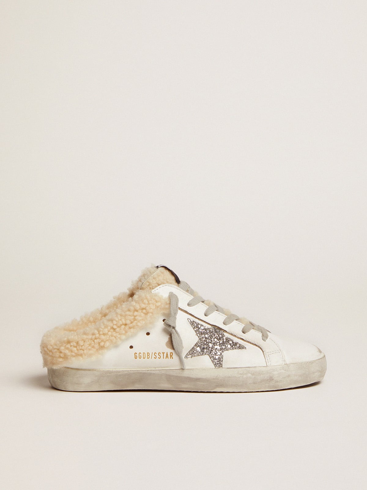 Golden Goose Women’s Super-Star Sabot In White Leather And Shearling Lining - Mind Türkiye