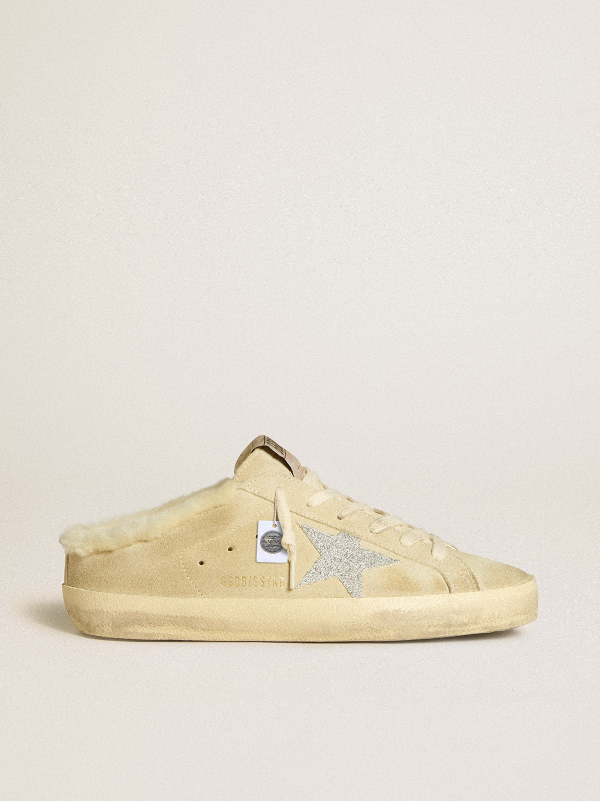 Golden Goose Super-Star Sabots With Swarovski Crystal Star And Shearling Lining - Mind Türkiye