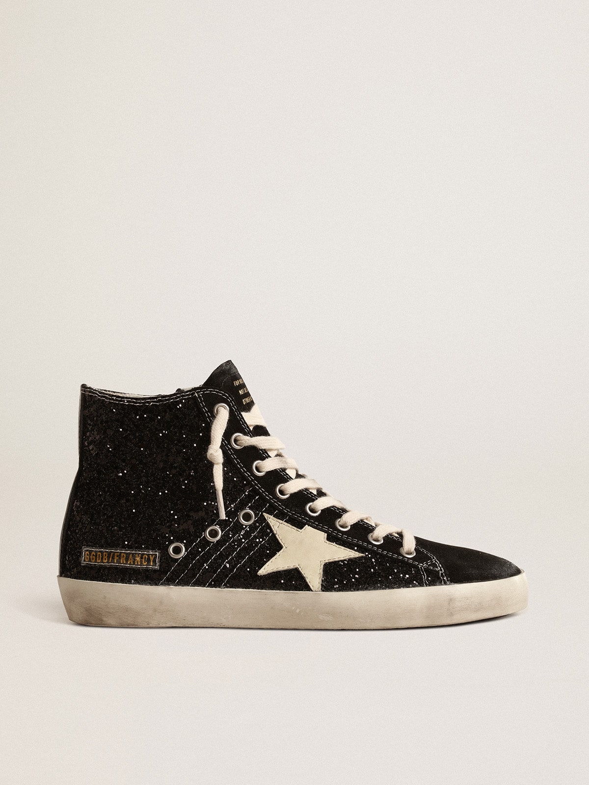 Golden Goose Francy Penstar In Glitter With Ivory Star And Black Heel Tab - Mind Türkiye
