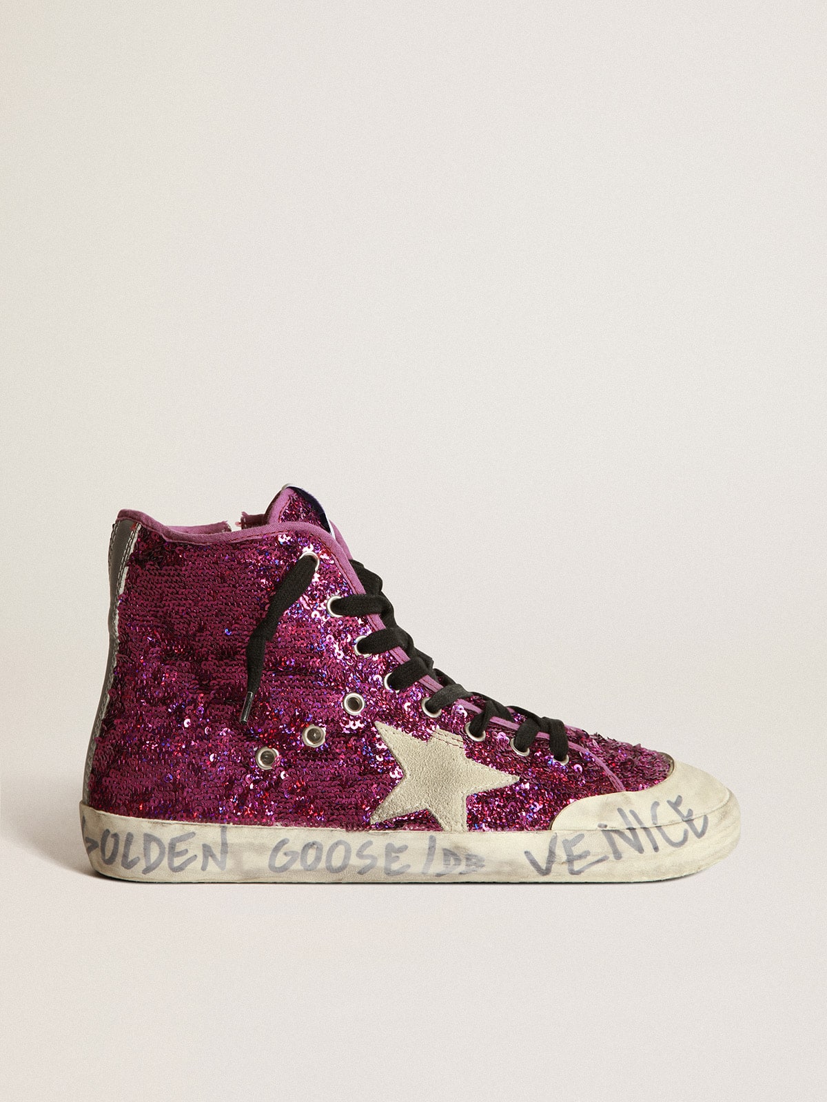Golden Goose Francy Sneakers With Sequins And Handwritten Lettering On The Outsole - Mind Türkiye
