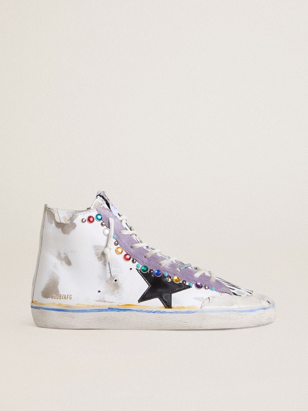 Golden Goose Women’s Francy Penstar LAB With Black Leather Star And Multicolor Studs - Mind Türkiye