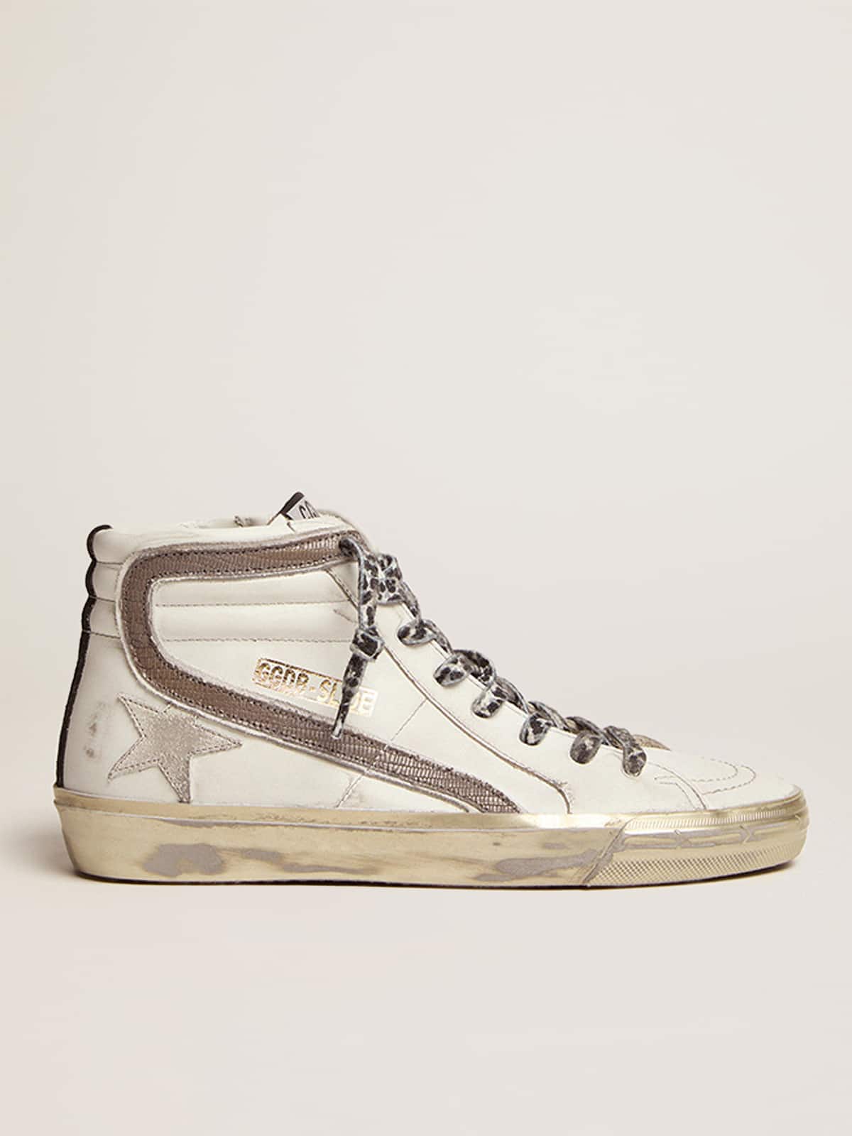 Golden Goose Women’s Slide With Star In White Suede And Leather Flash