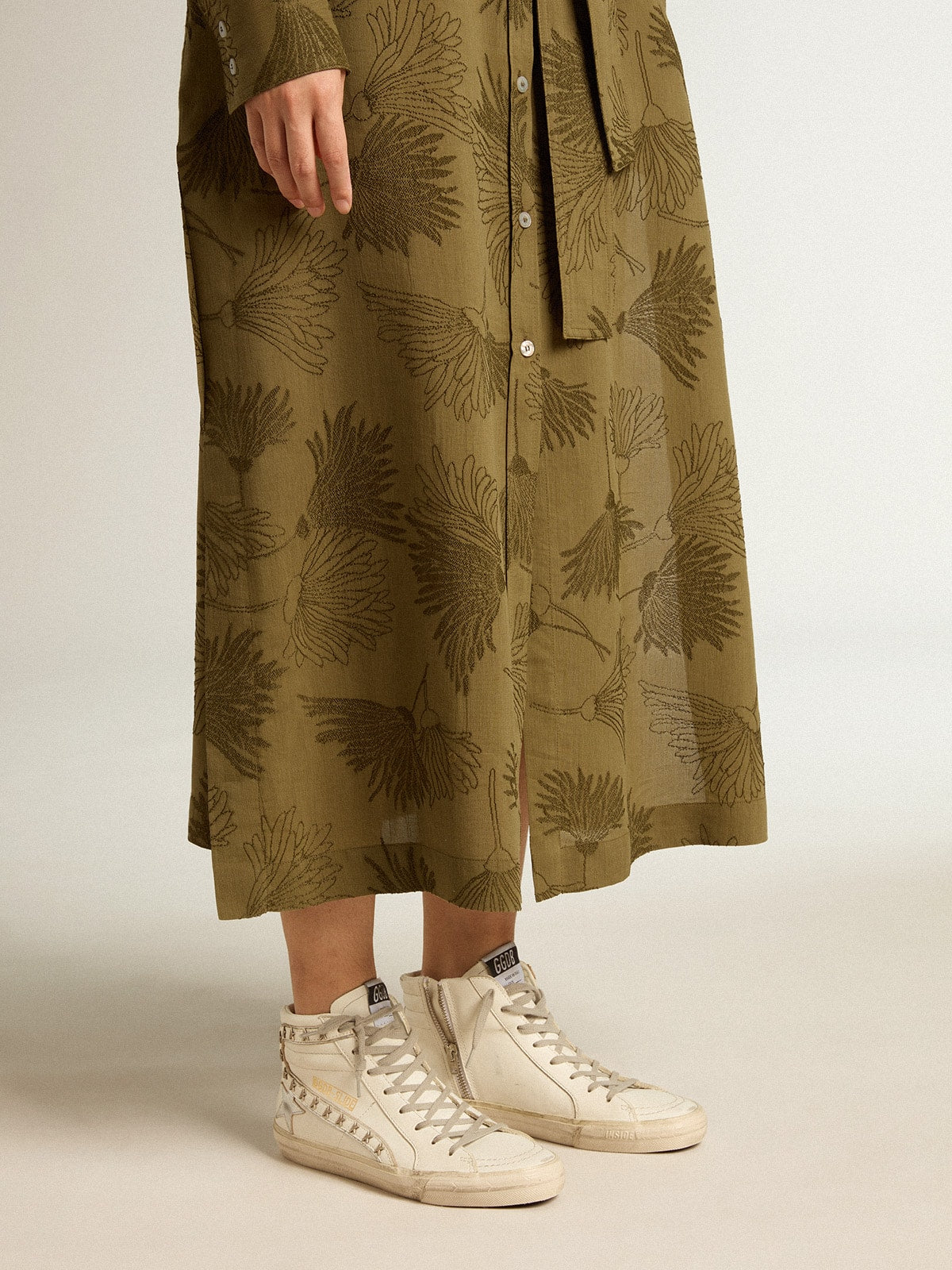 Golden Goose Slide With Silver Metallic Leather Star And Leather Flash With Stars - Mind Türkiye