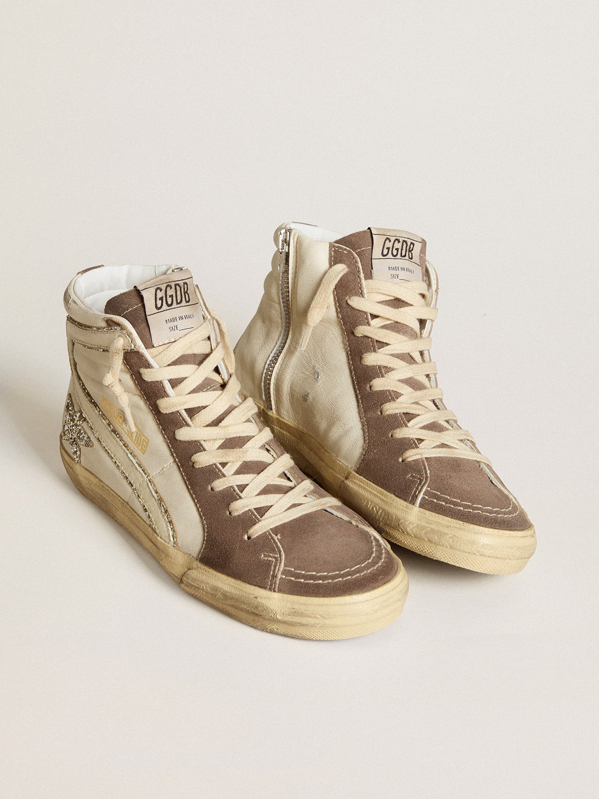 Golden Goose Slide In Nappa With Glitter Star And Patent Leather Flash - Mind Türkiye