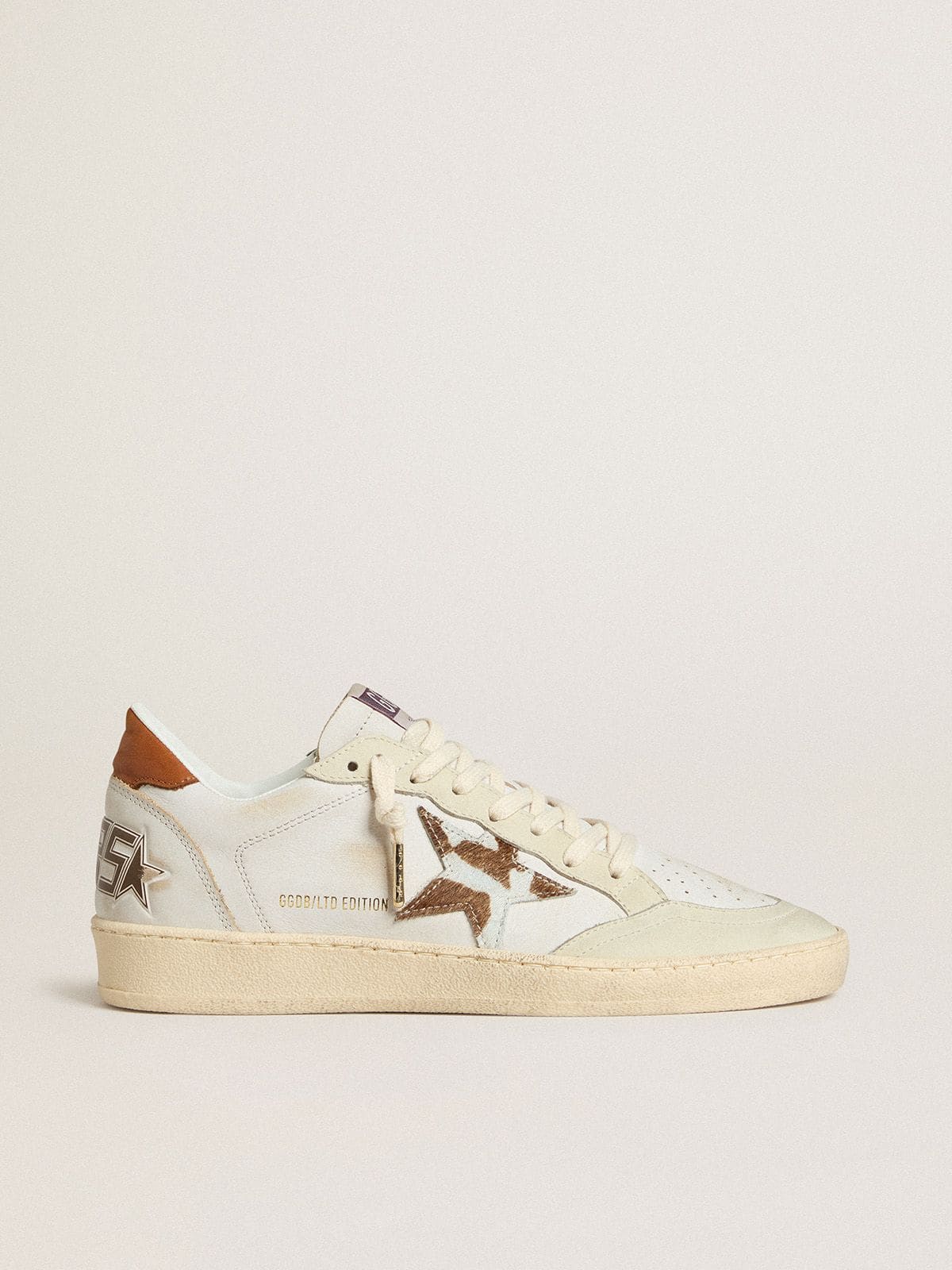 Golden Goose Ball Star With Animal-Print Pony Skin Star And Tobacco Leather Heel Tab - Mind Türkiye