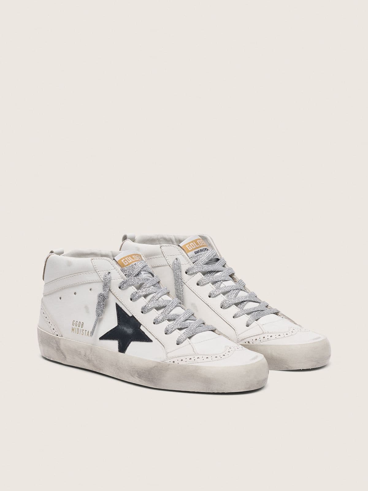 Golden Goose Women’s Mid Star With Laminated Heel Tab And Glitter Laces - Mind Türkiye
