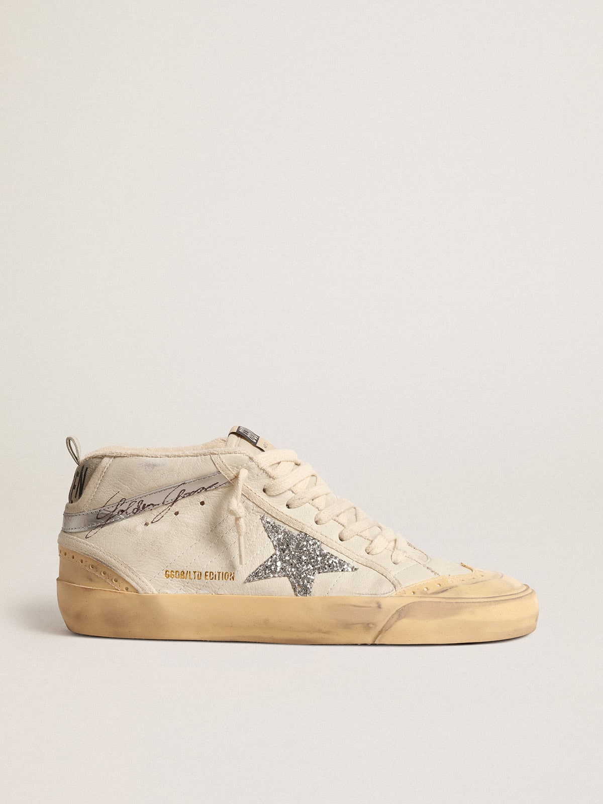 Golden Goose Mid Star With Glitter Star And Metallic Leather Flash - Mind Türkiye