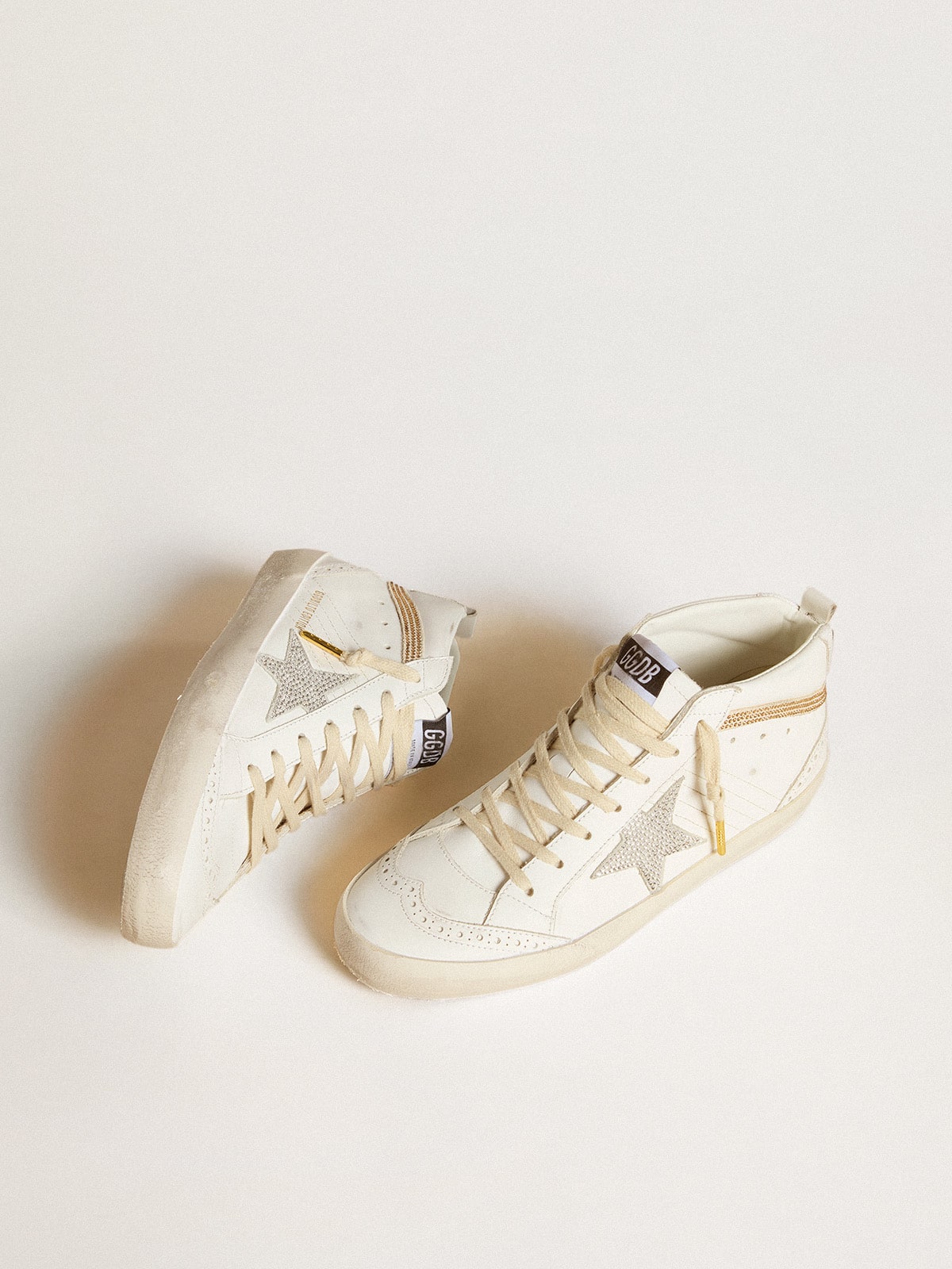 Golden Goose Mid Star With Star And Heel Tab In Suede With Swarovski Crystals - Mind Türkiye