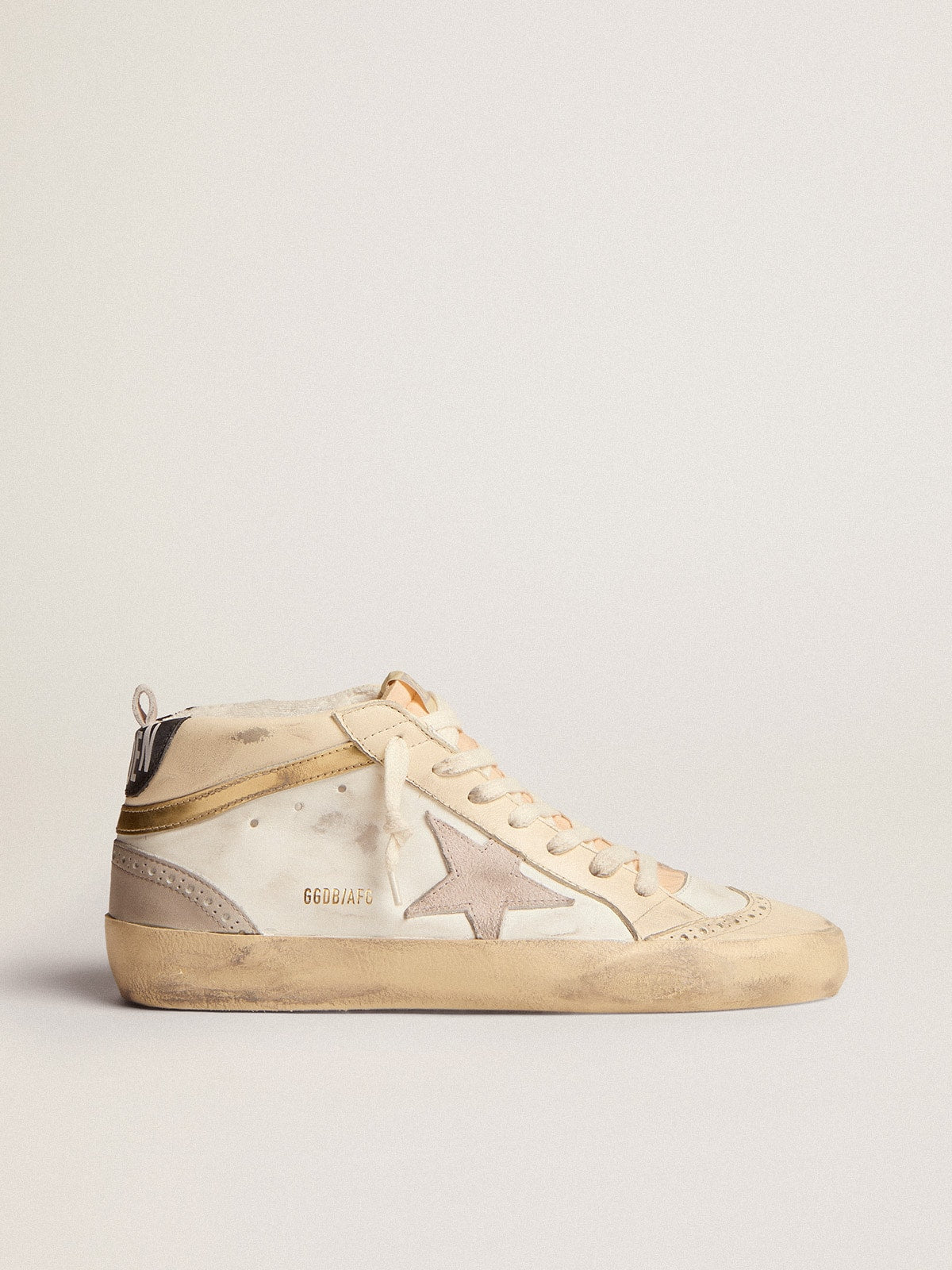 Golden Goose Women’s Mid Star With Star In Light Gray Suede And Gold Flash - Mind Türkiye