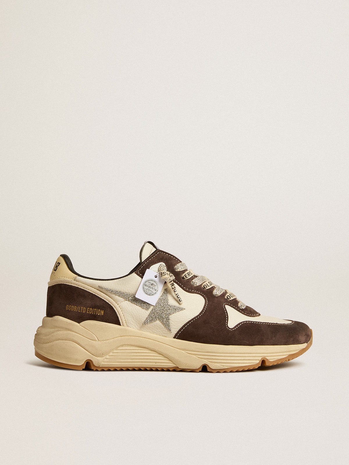 Golden Goose Women’s Running Sole In Nappa And Brown Suede With A Swarovski Crystal Star - Mind Türkiye